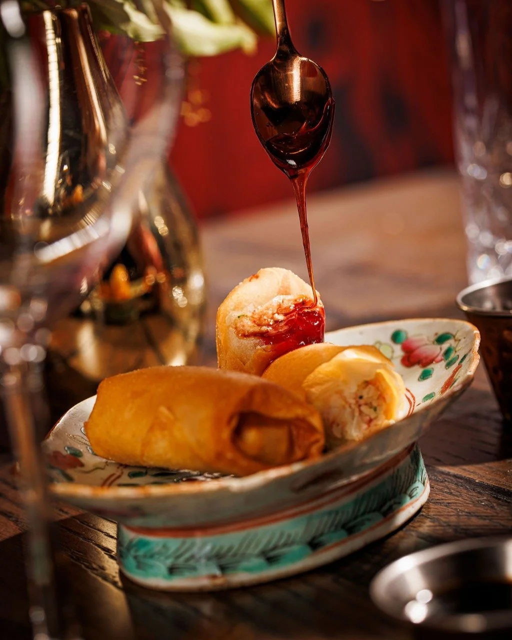 When your eggroll dreams get an upgrade: Lobster + Shrimp Air Eggrolls at Night Rooster. Golden, impossibly light (hello, air bubbles!), bursting with tender shrimp &amp; rich lobster in every bite. Chef Shirley Chung is out here redefining Chinese-A