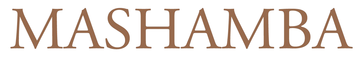 The word "MASHAMBA" in bold, large brown font on a black background.