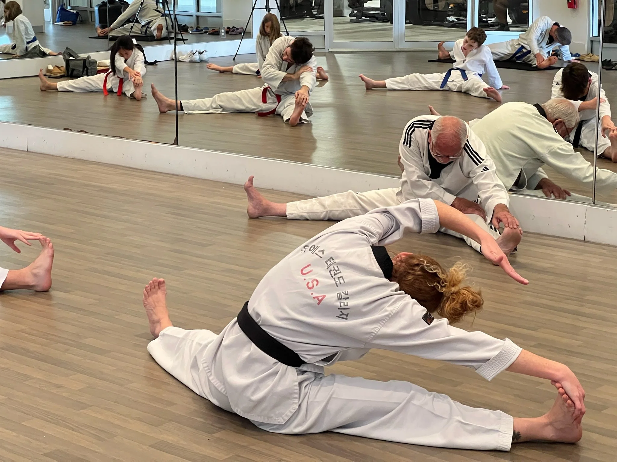 Overhead stretch with Grandmaster Milman