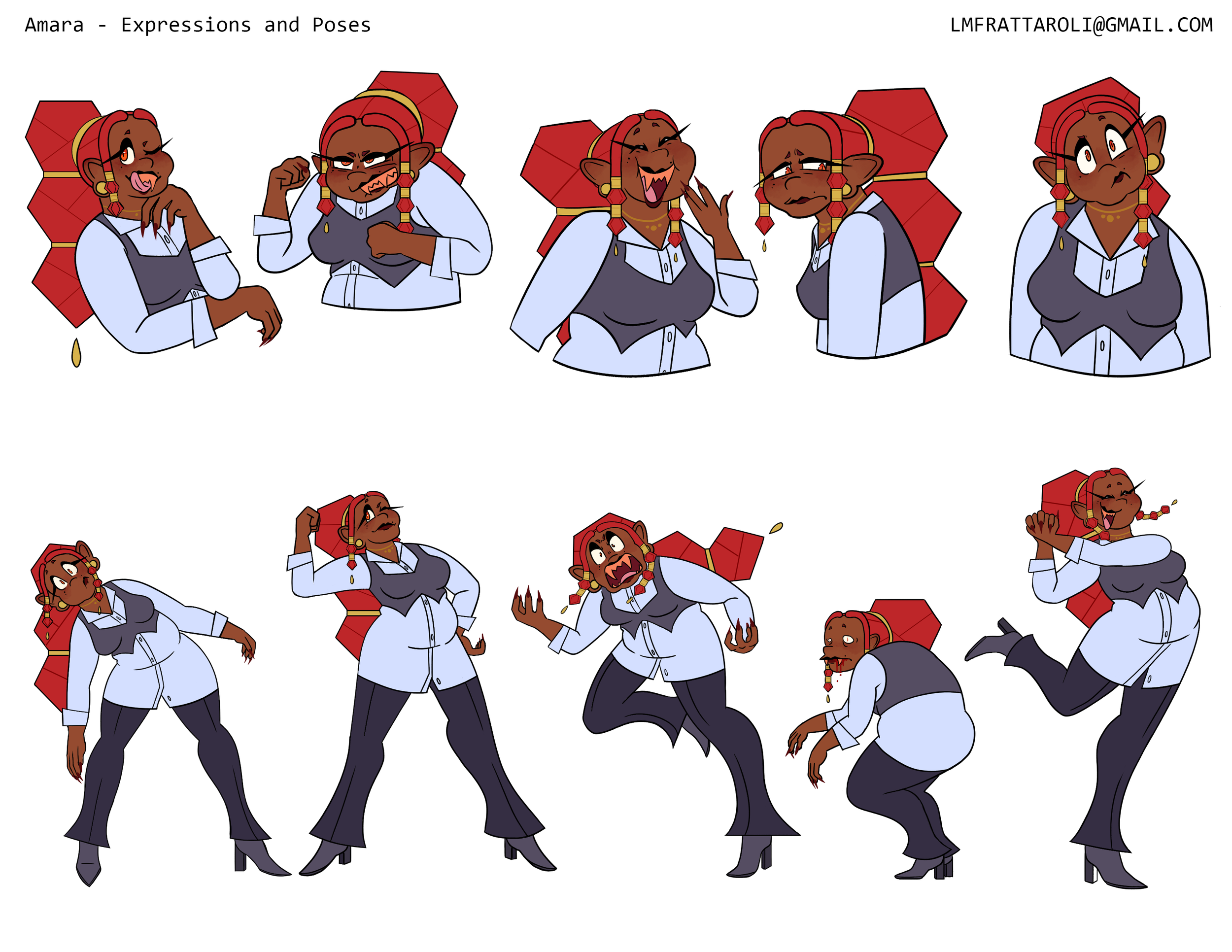 Various expressions & poses of Amara.