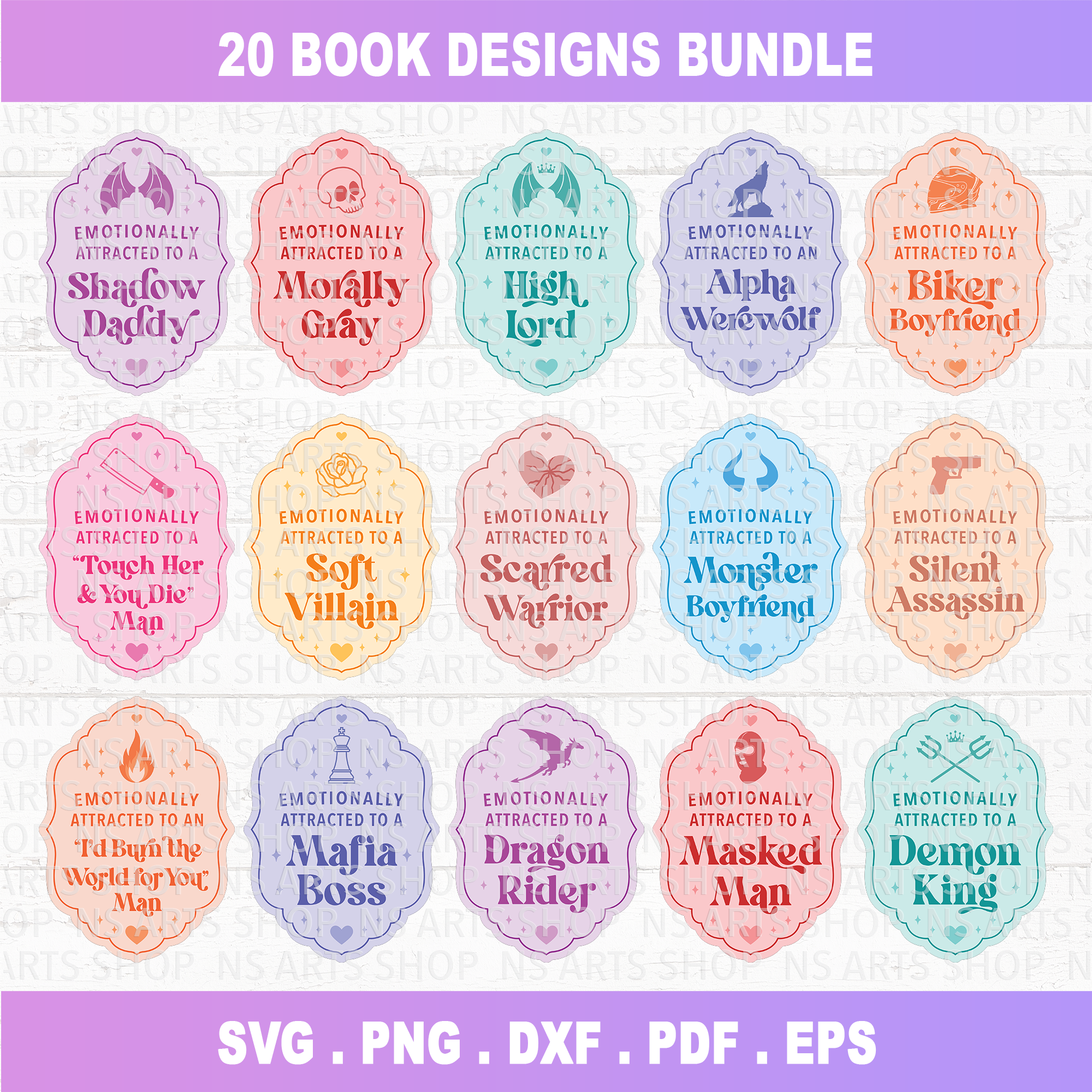 Book Tropes SVG PNG Bundle
