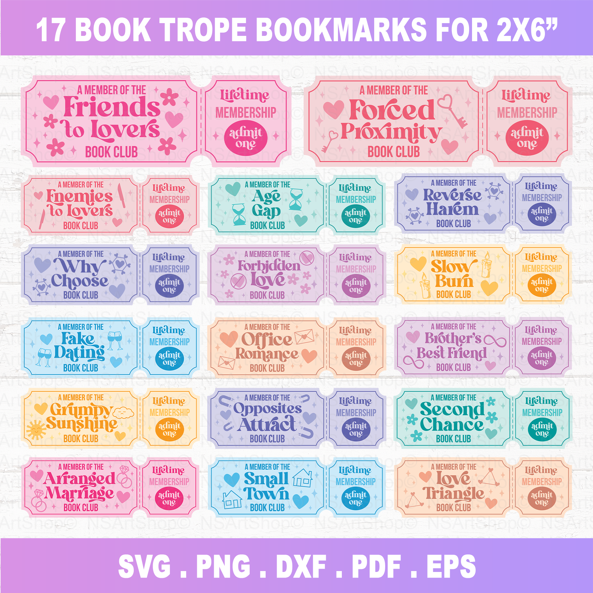 Book Tropes Bookmark SVG Bundle