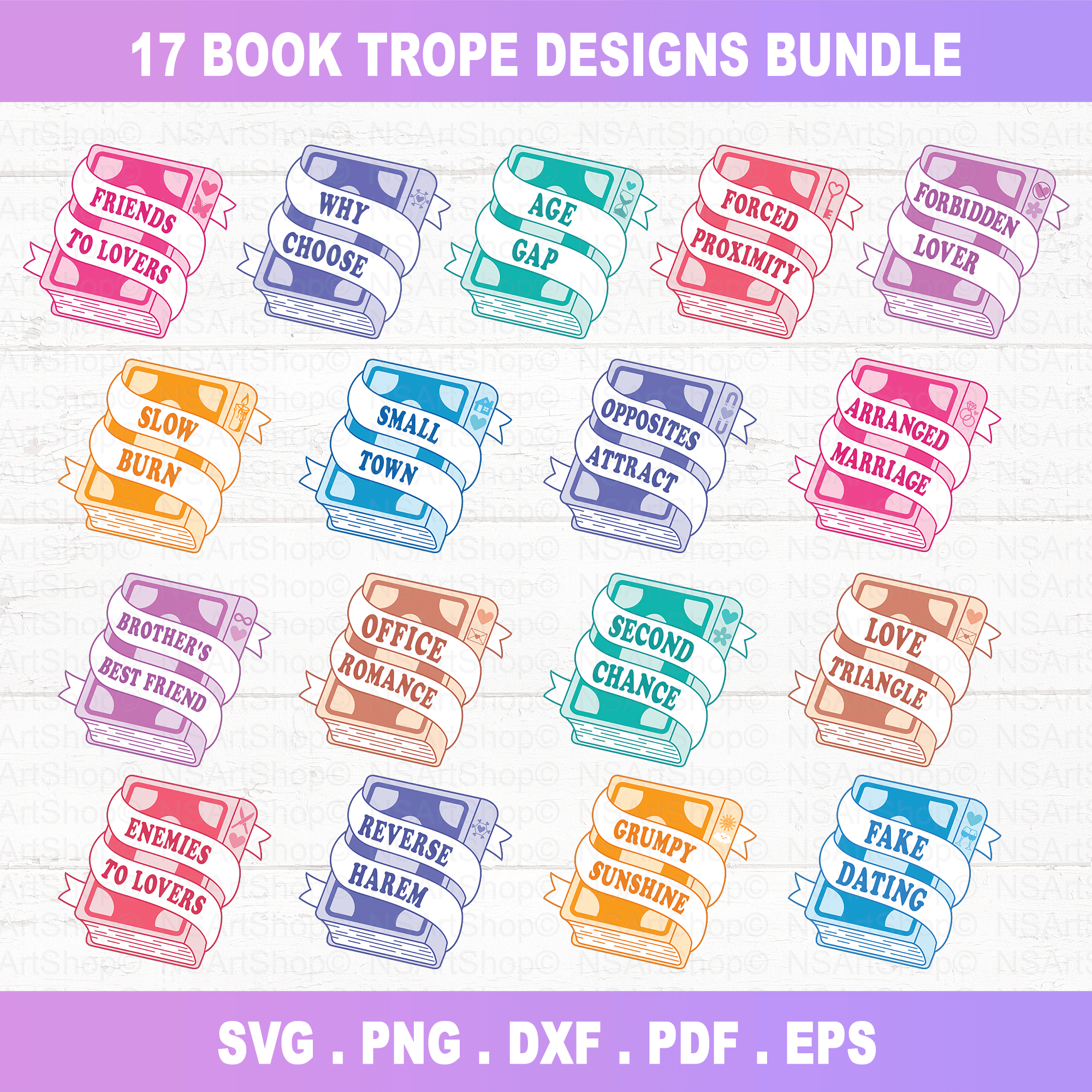 Book Tropes SVG Bundle