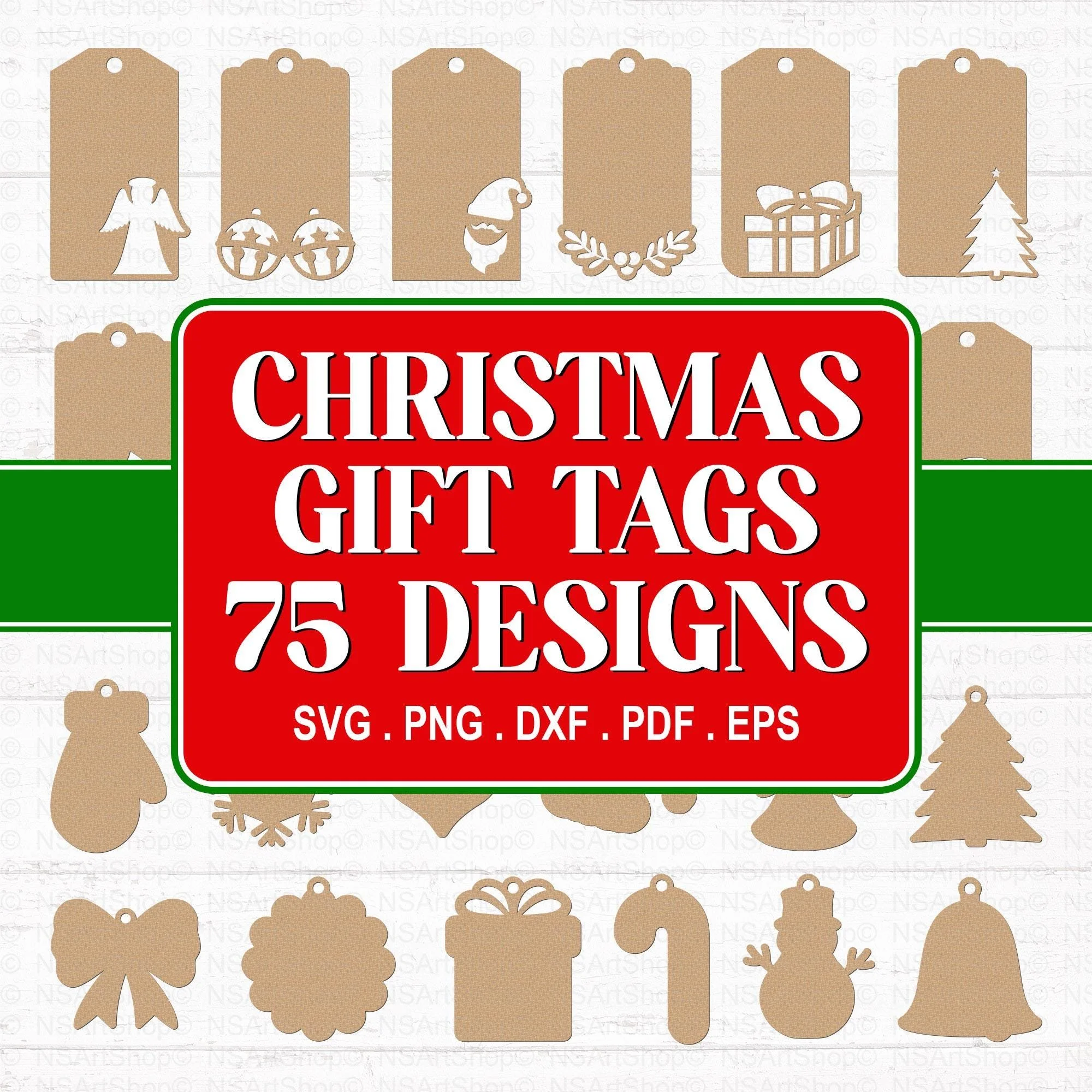 Christmas Gift Tags SVG Mega Bundle