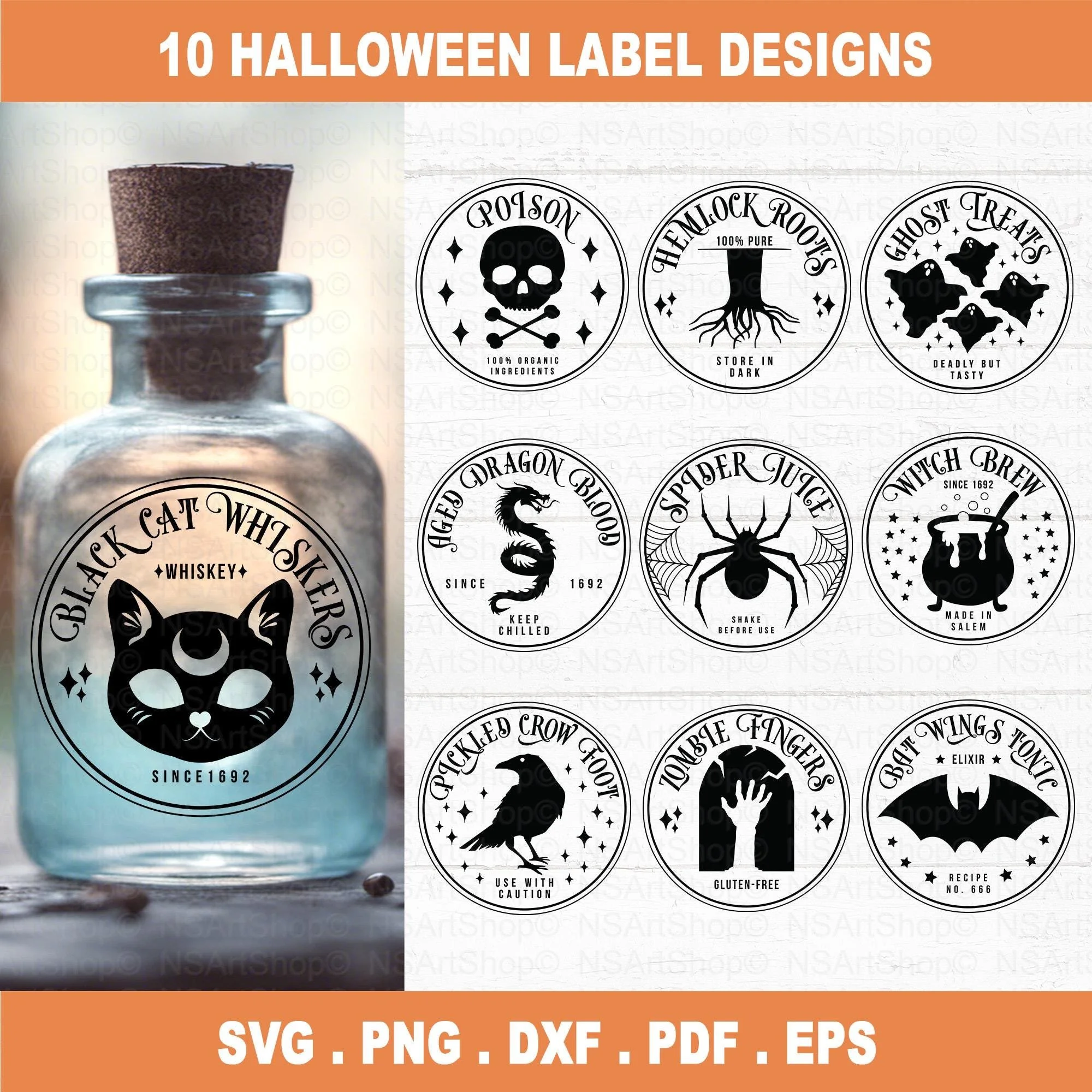 Halloween Potion Label SVG Bundle