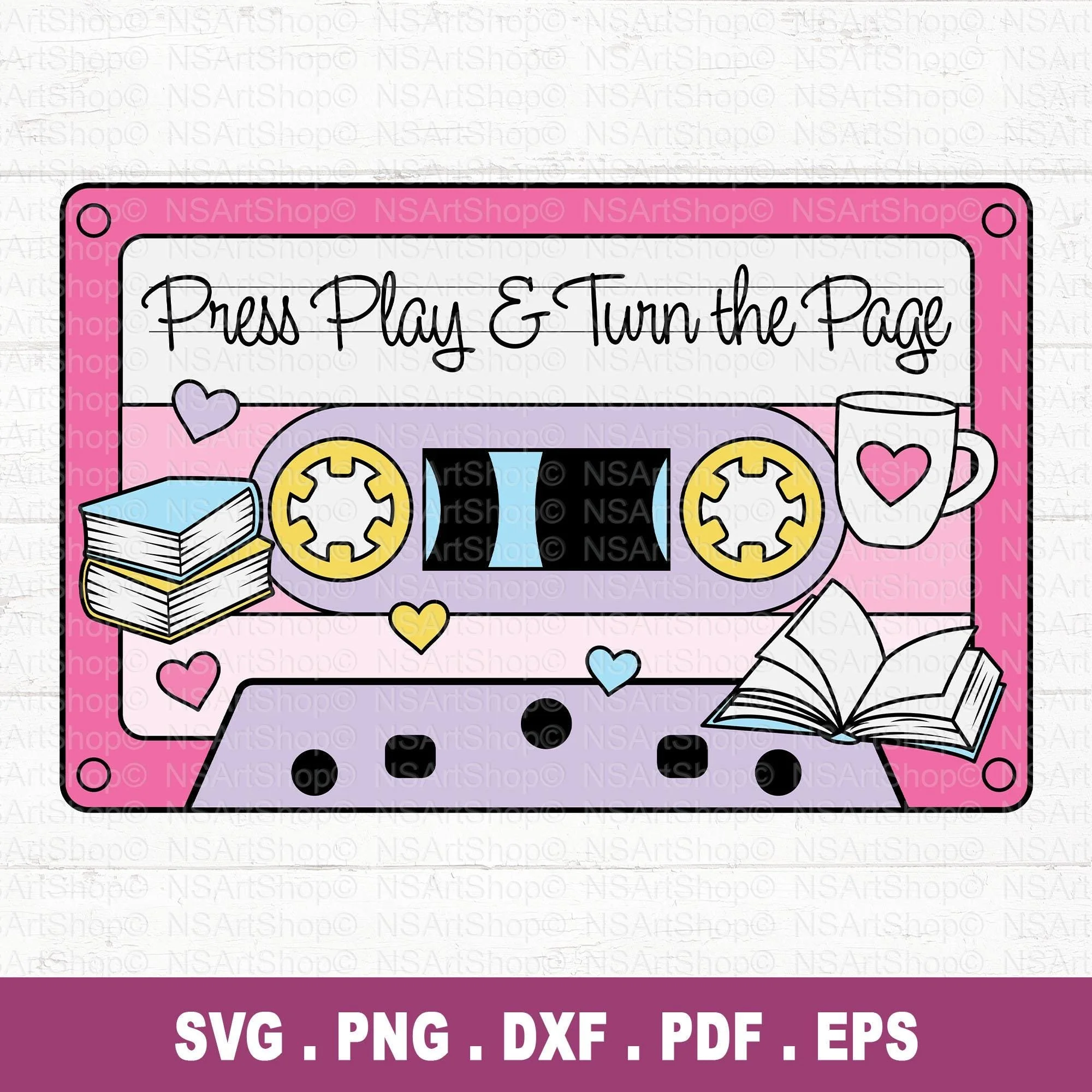 Bookish Cassette SVG / PNG