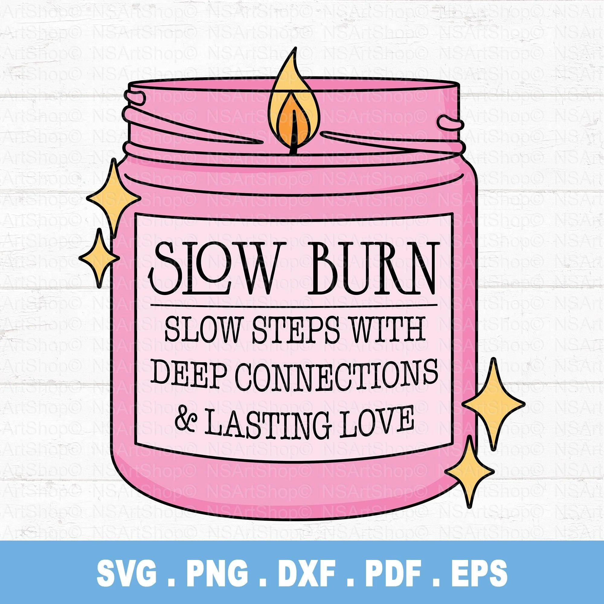 Slow Burn Book Candle SVG / PNG