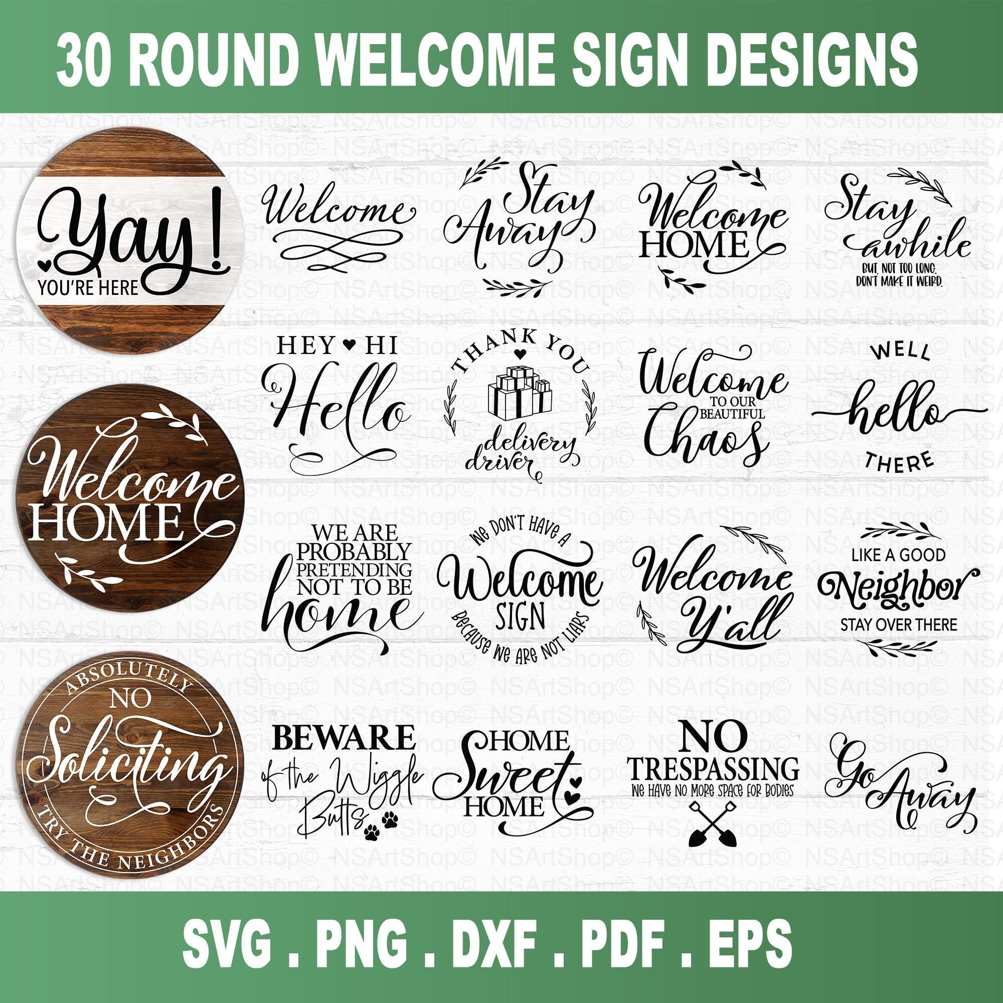 Round welcome Signs SVG Bundle