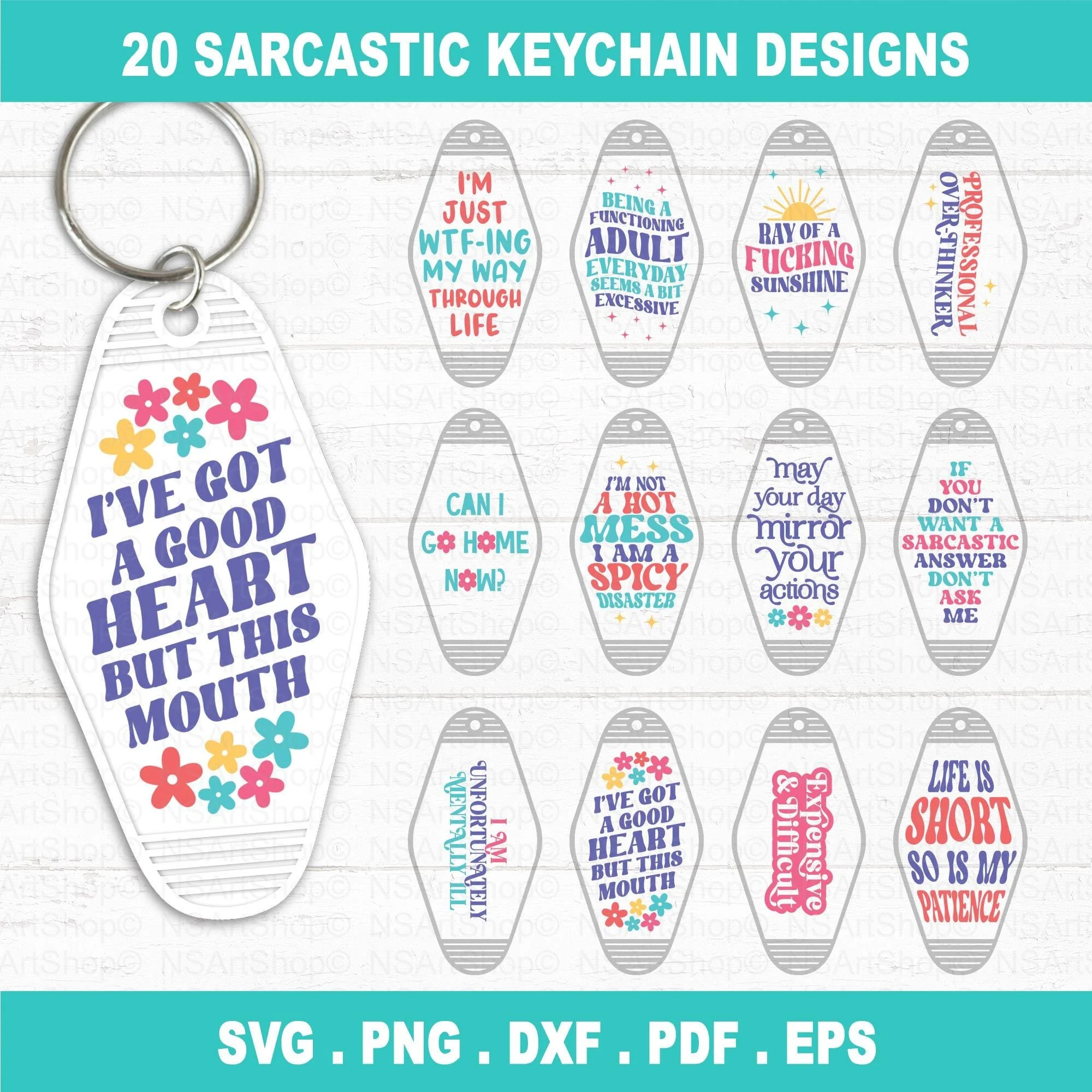 Sarcastic Motel Keychain SVG Bundle