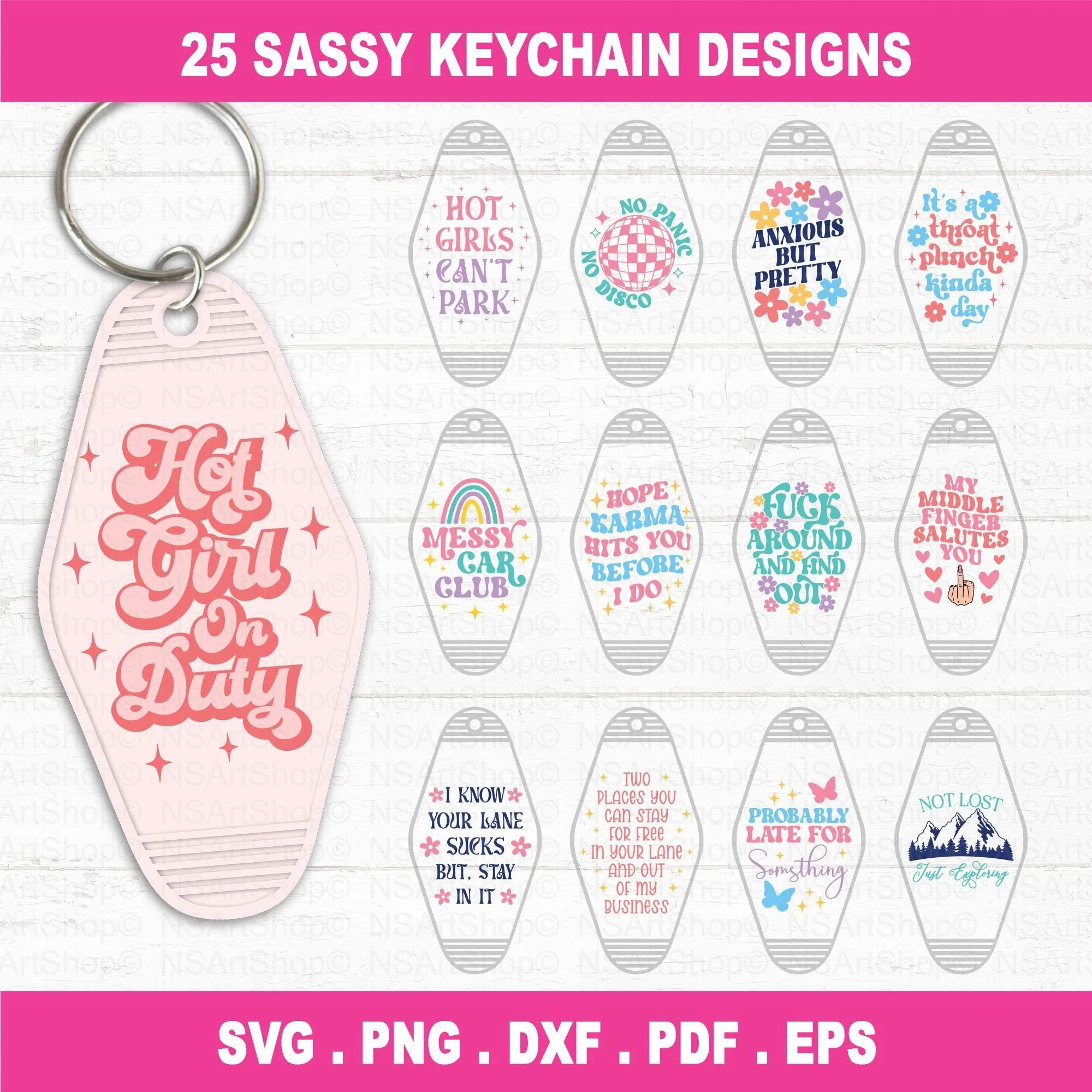 Sassy Keychain SVG Bundle