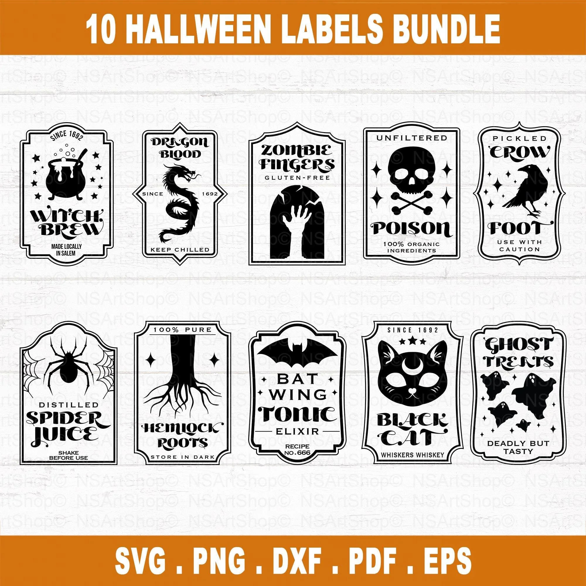Halloween Potion Labels SVG Bundle