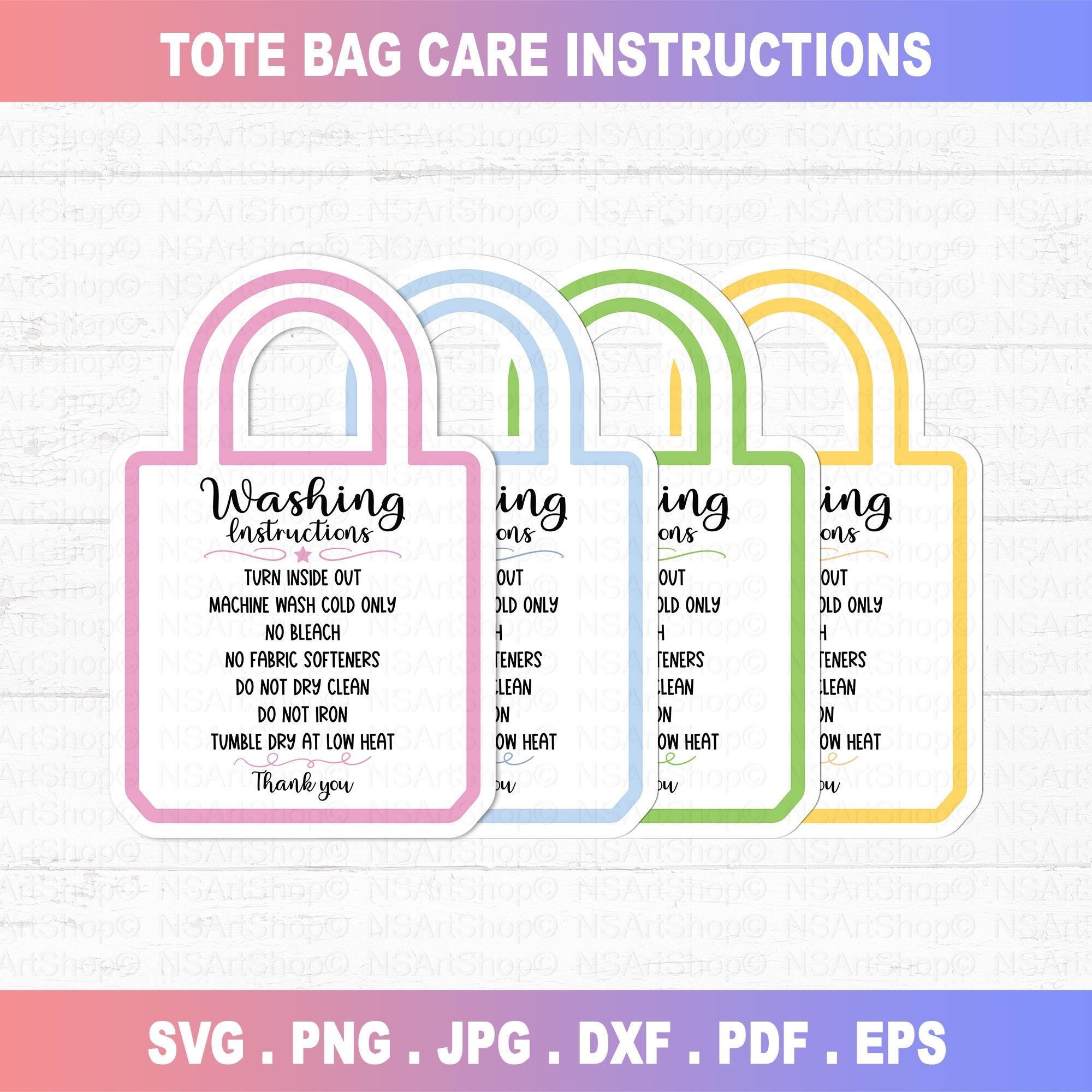 Tote Bag Care Card SVG