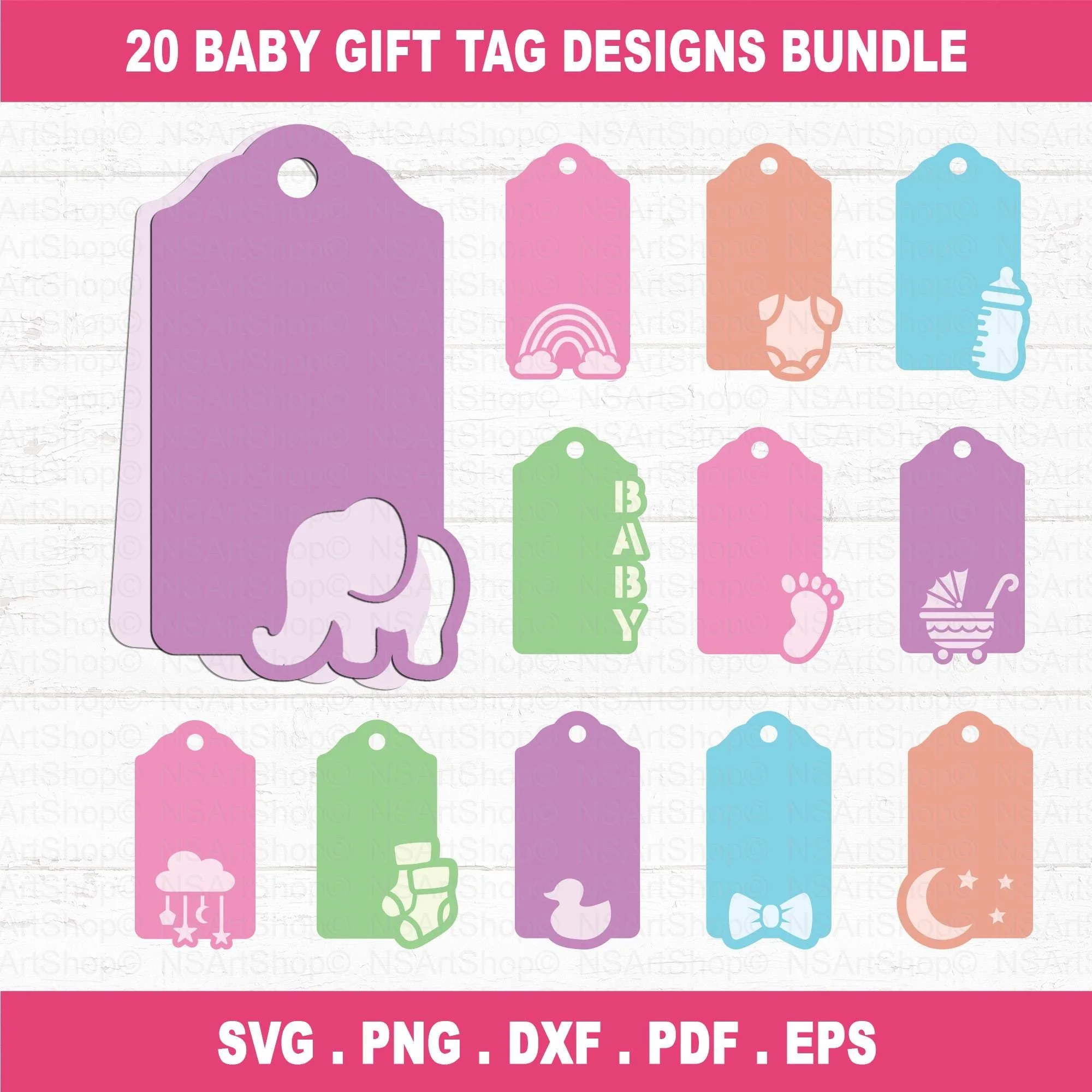 Baby Gift Tag SVG Bundle