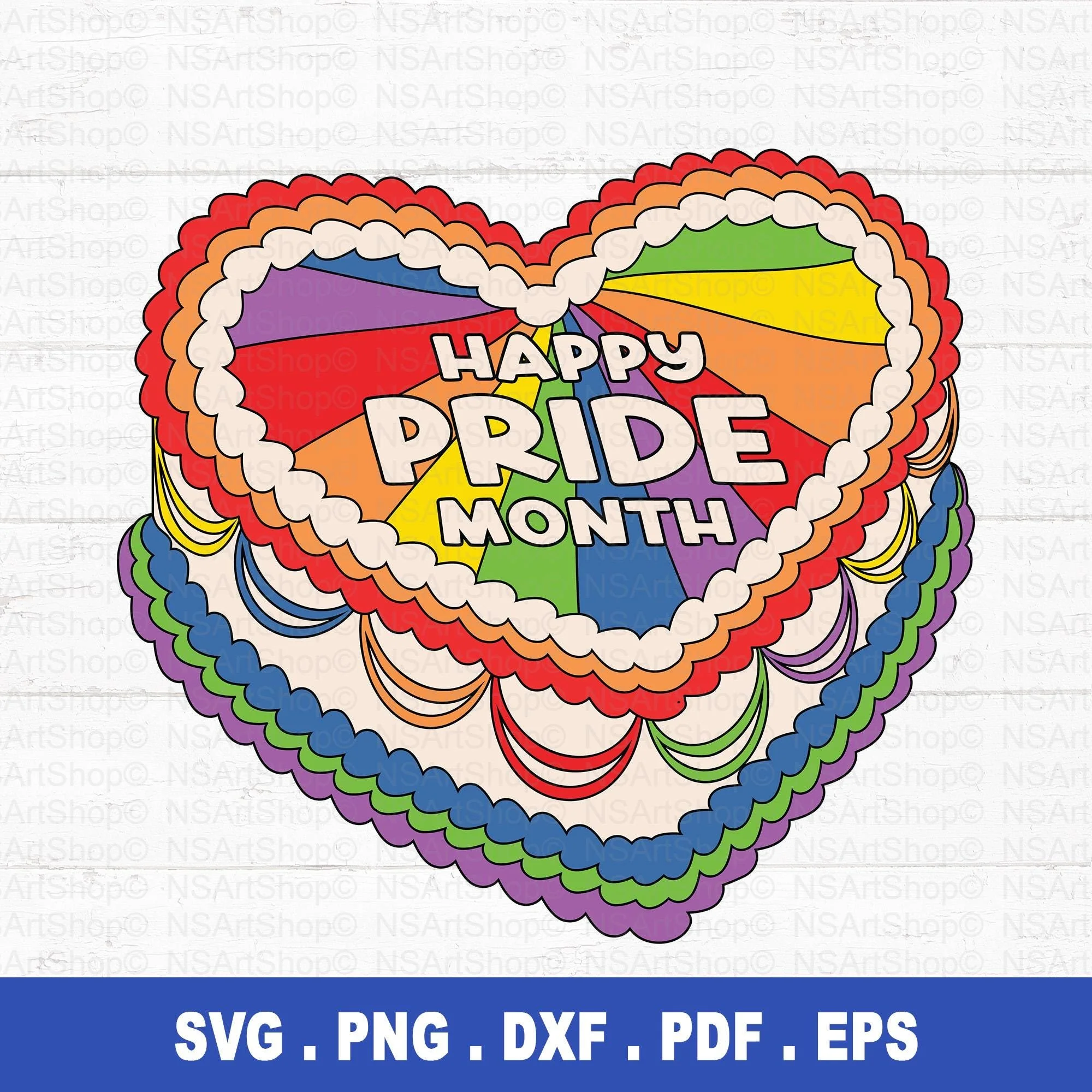 Pride Month Vintage Cake SVG / PNG