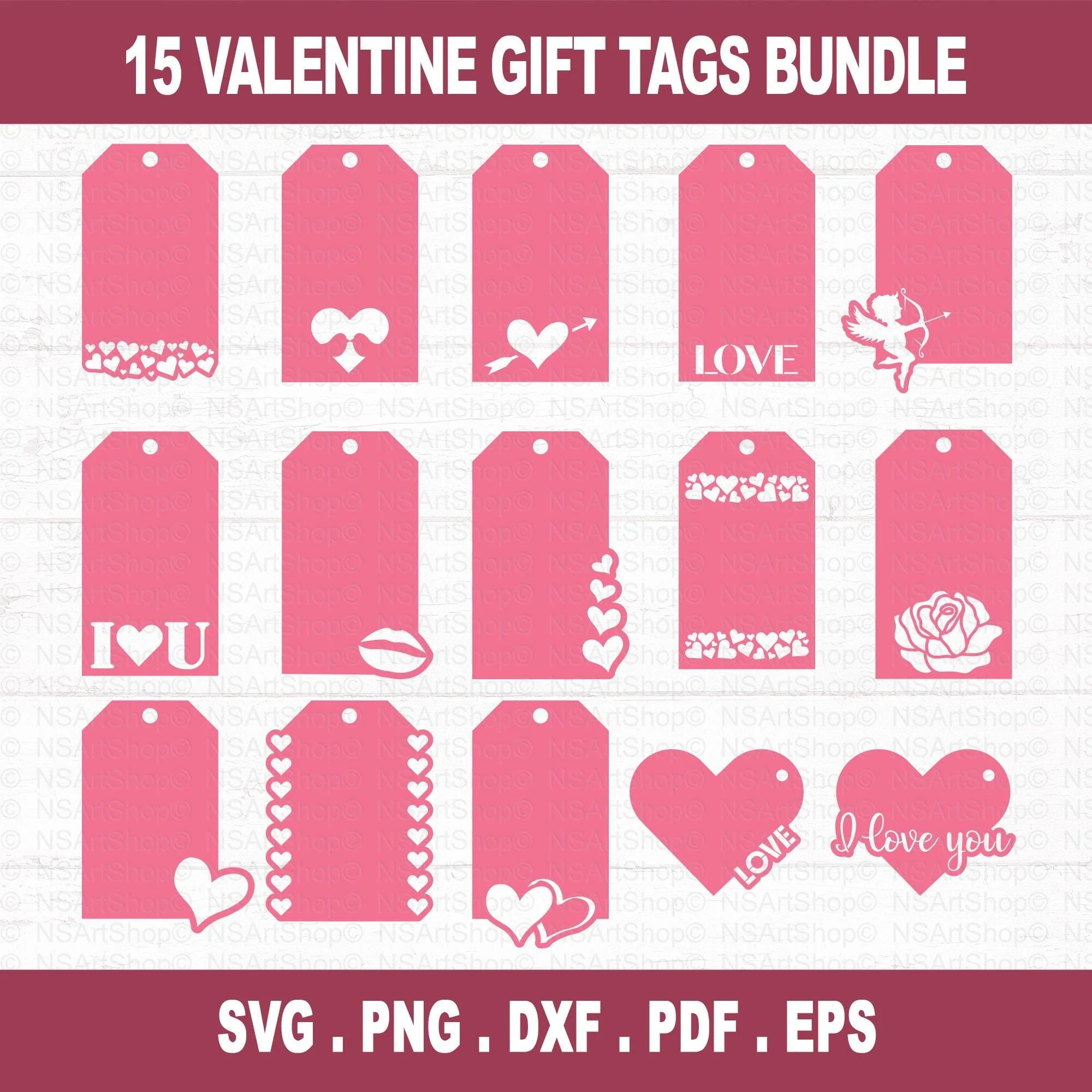 Valentine Gift Tags SVG Bundle