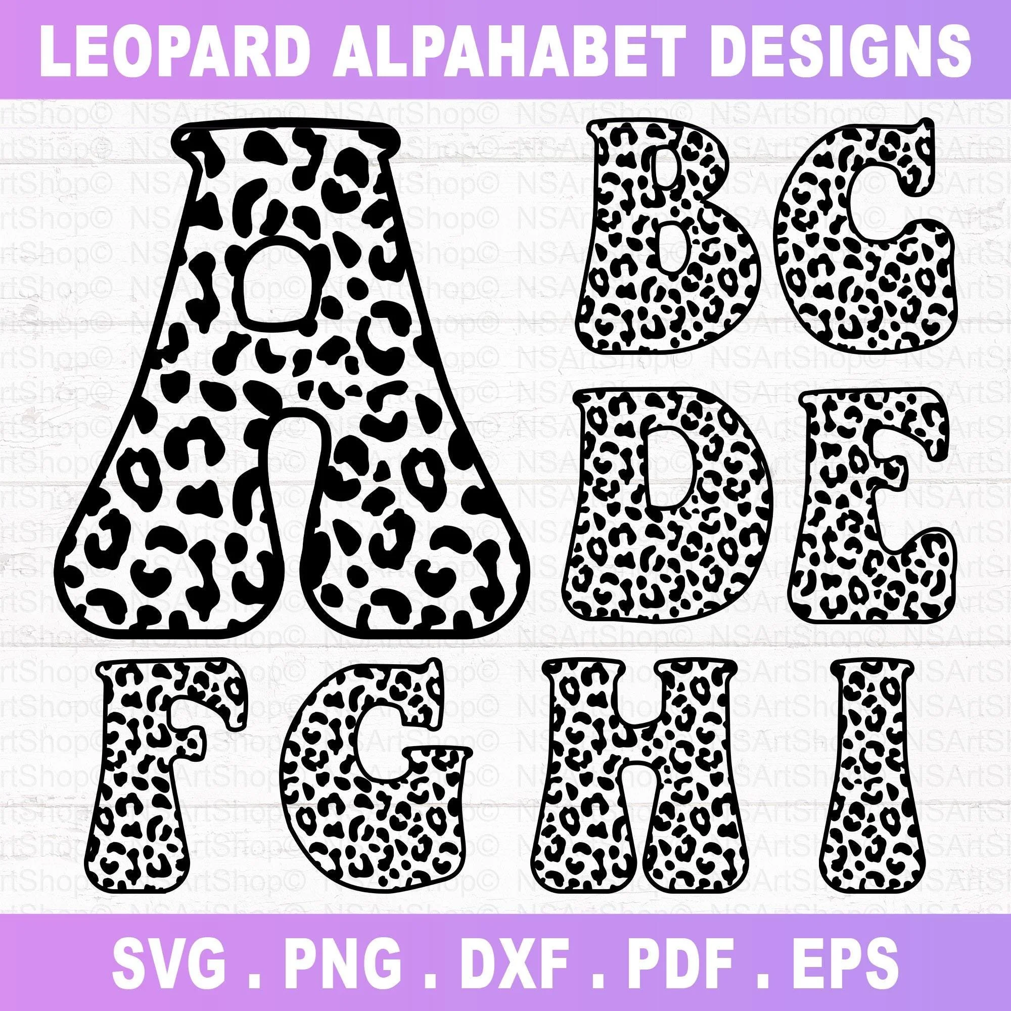 Leopard Print Alphabet SVG Bundle