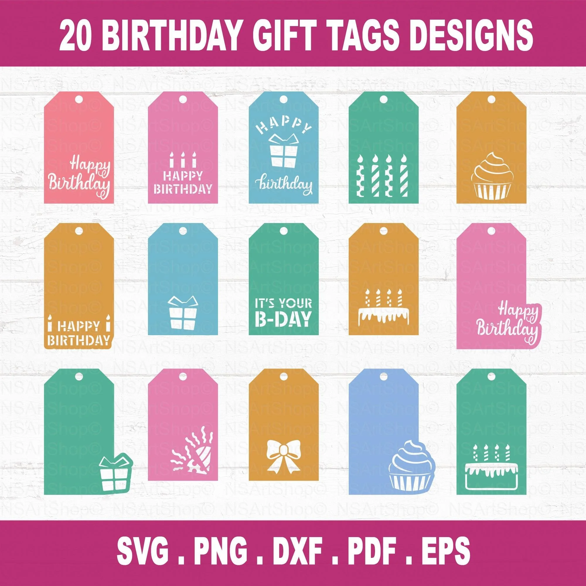 Birthday Gift Tag SVG Bundle