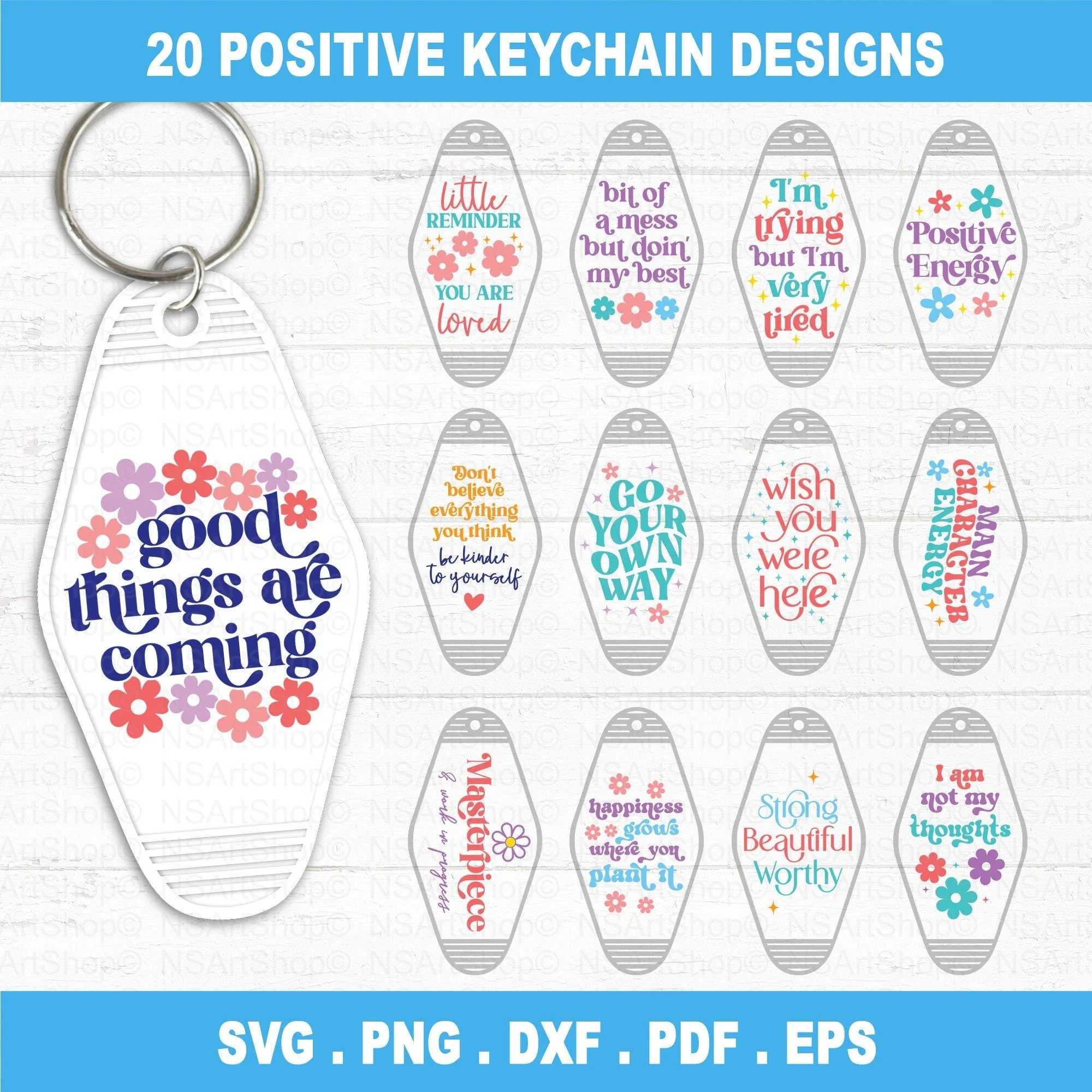 Positive Keychain SVG Bundle