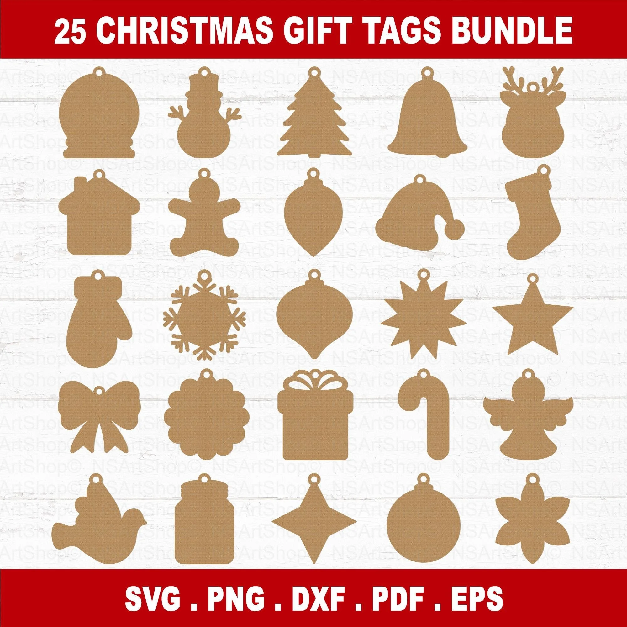 Christmas Gift Tags SVG Bundle