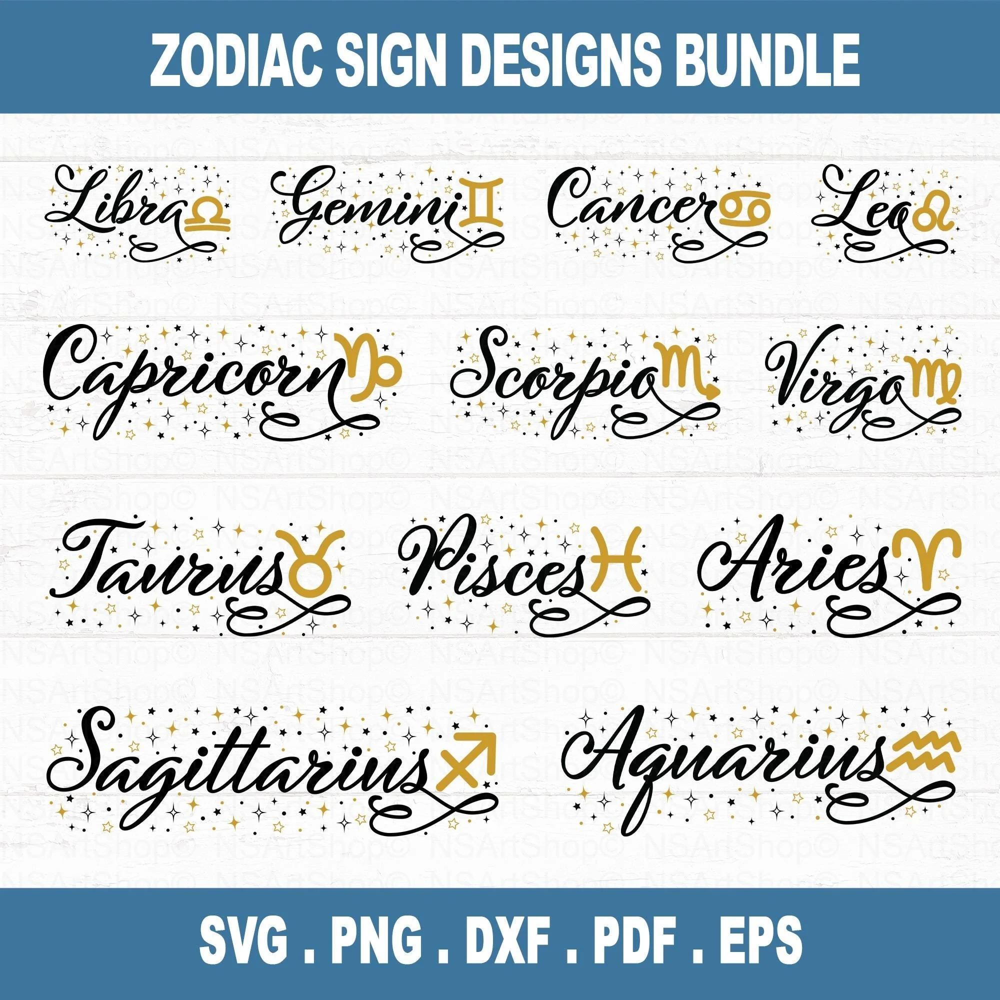 Zodiac Sign SVG Bundle