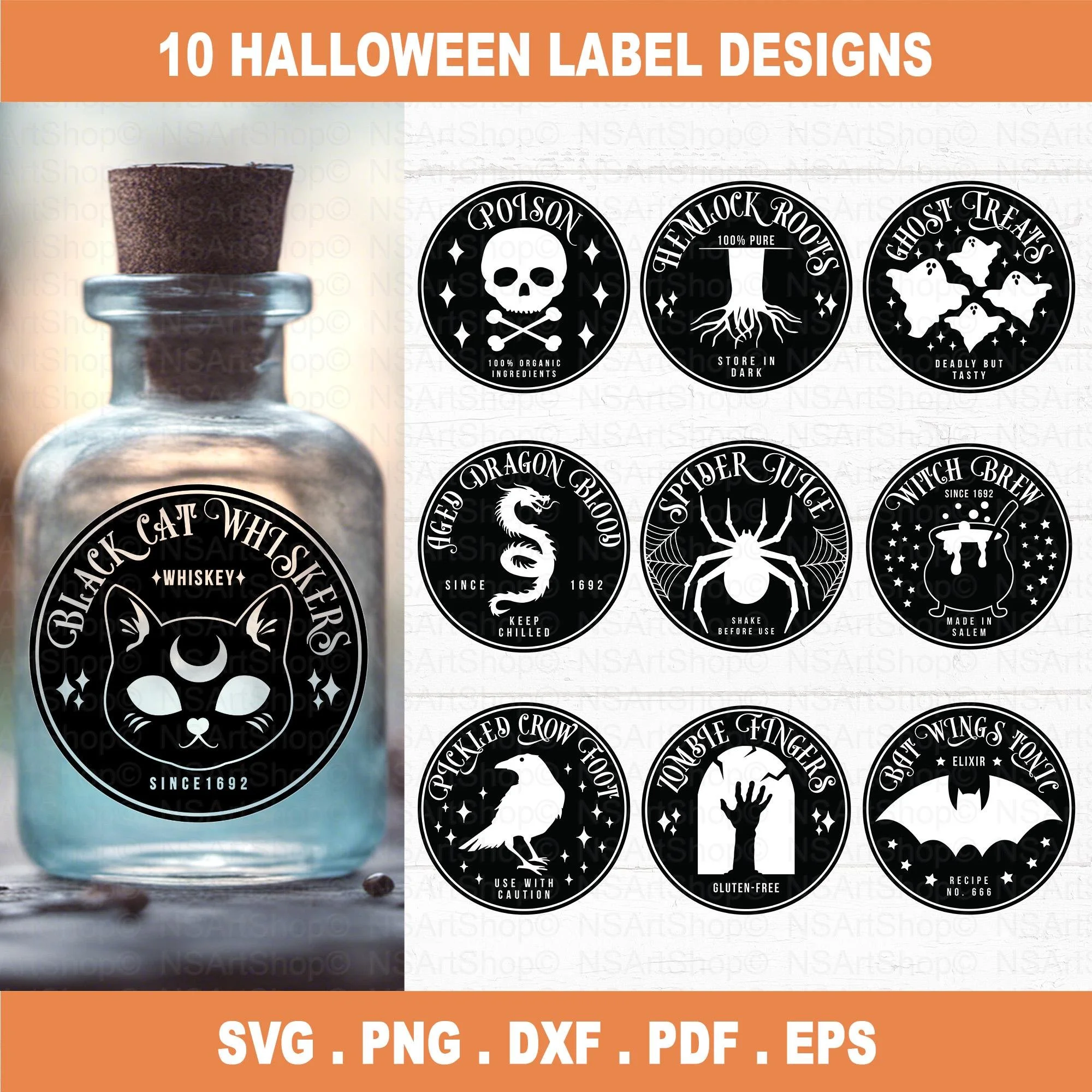 Halloween Potion Label SVG Bundle
