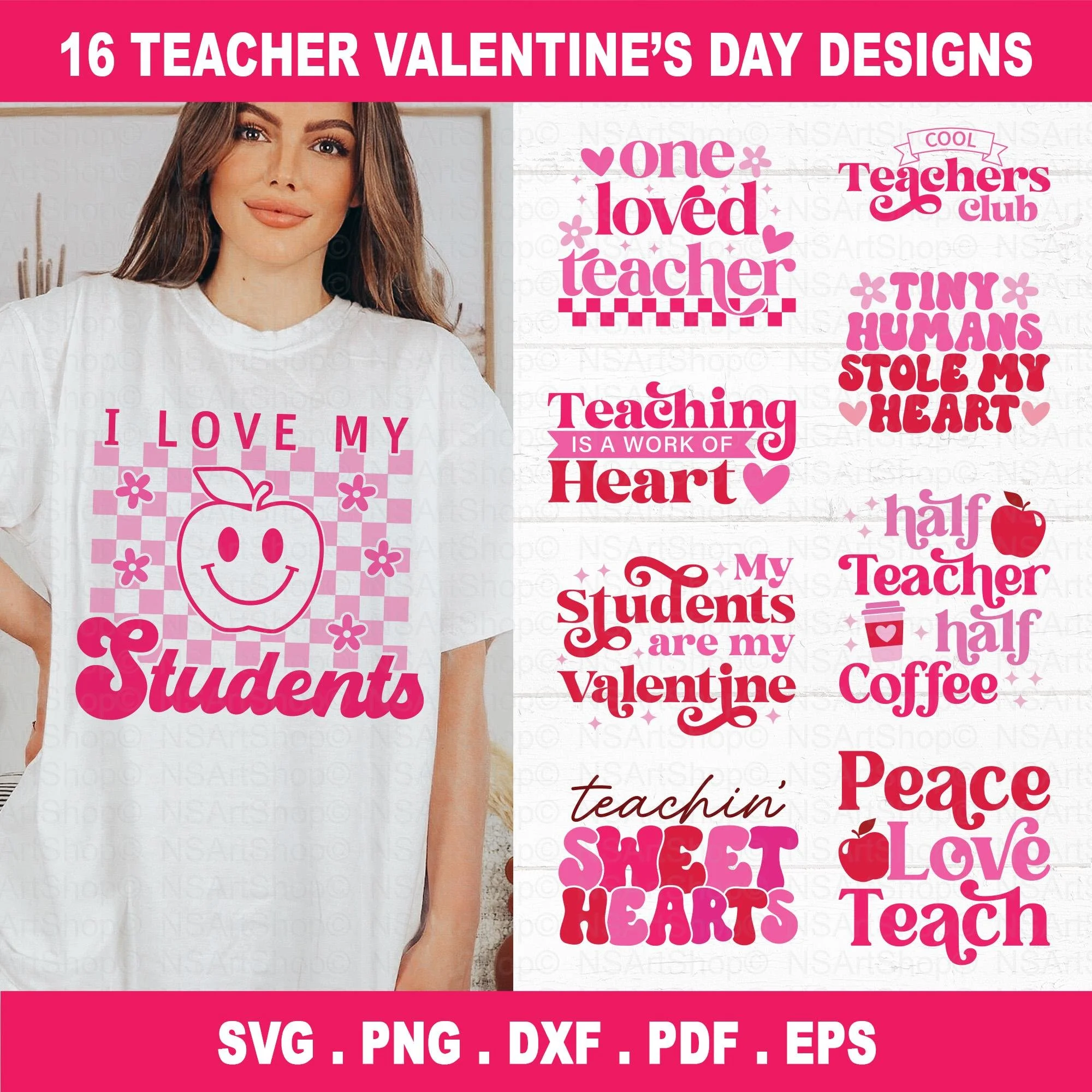 Teacher Valentine SVG Bundle