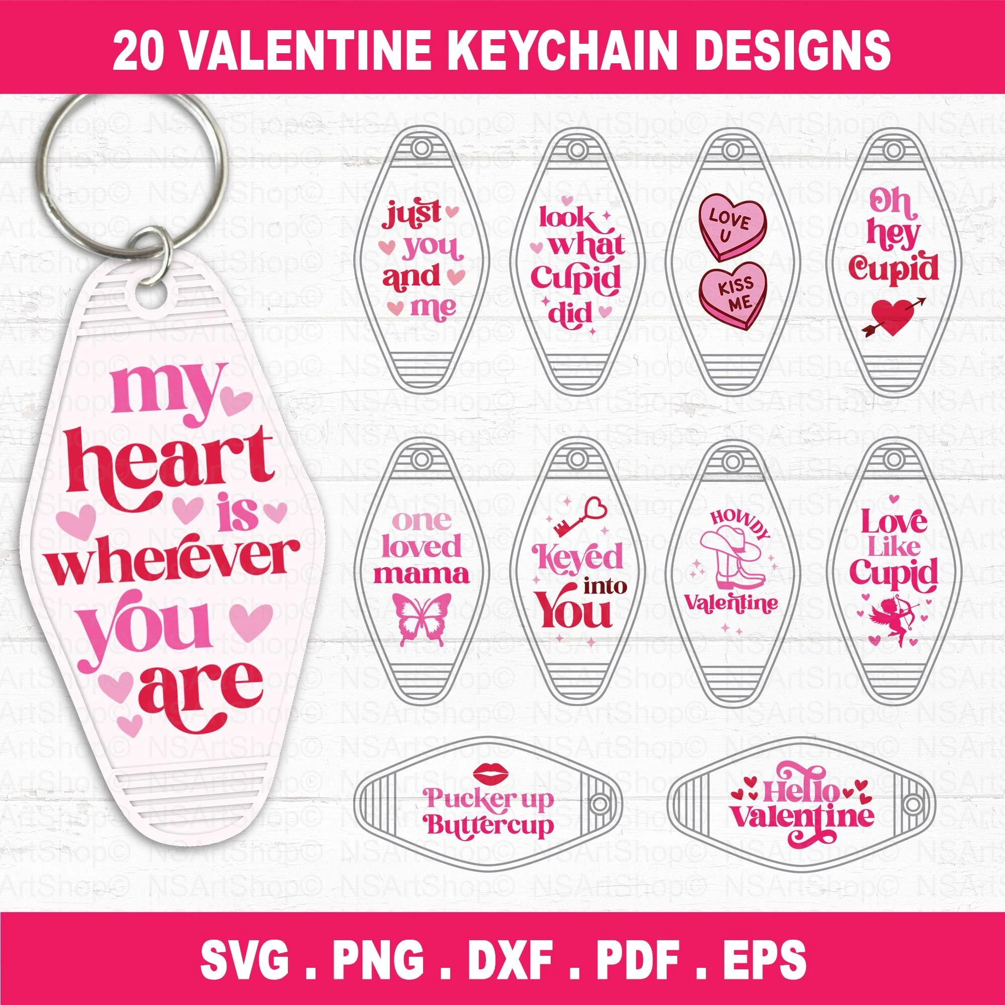 Valentine Keychain SVG Bundle