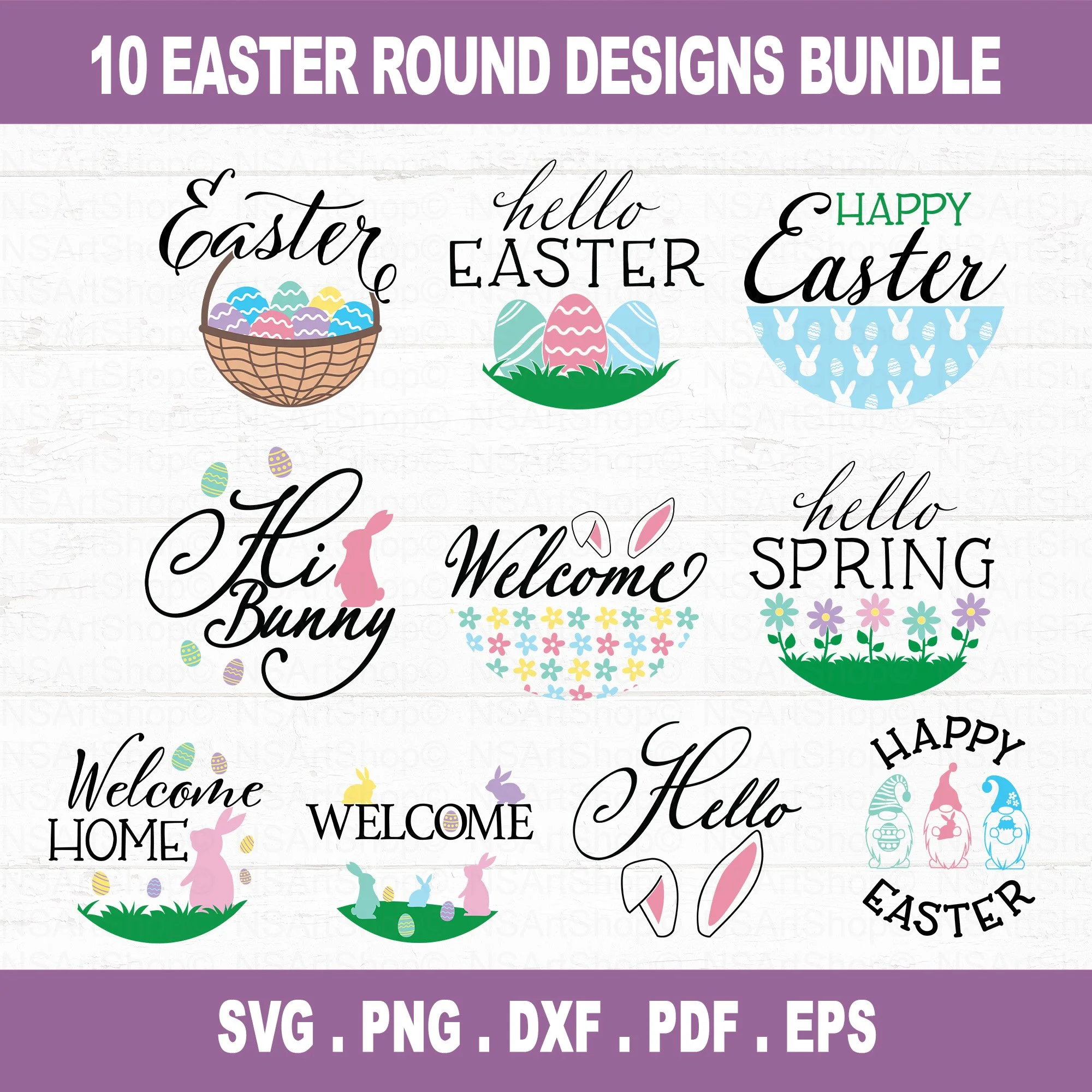 Easter Round SVG Bundle