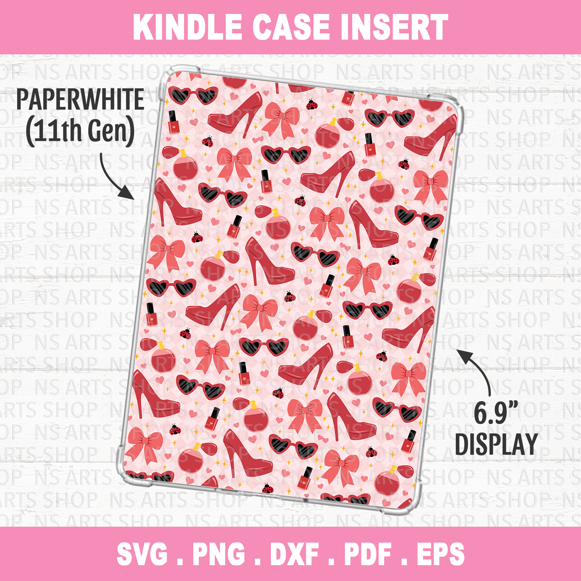 Girly Kindle Insert PNG Paperwhite 11th Gen