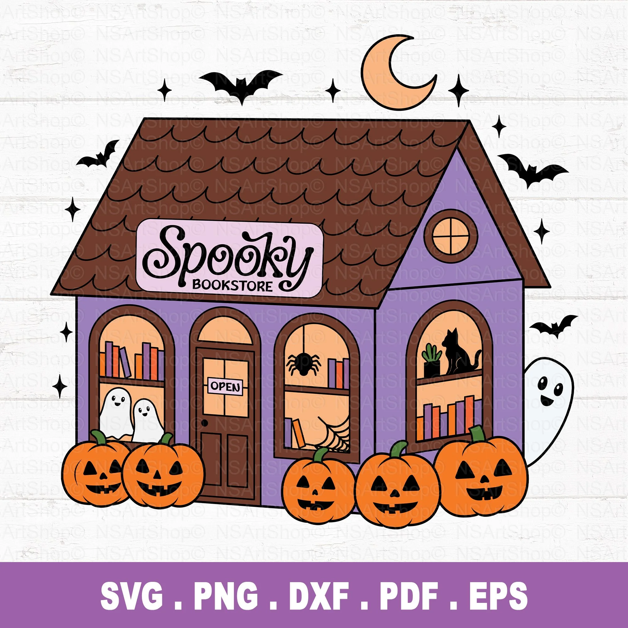 Haunted Book Store SVG / PNG