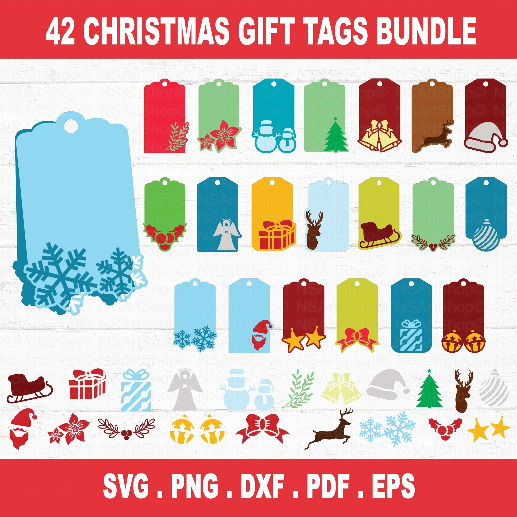 Christmas Gift Tags SVG Bundle