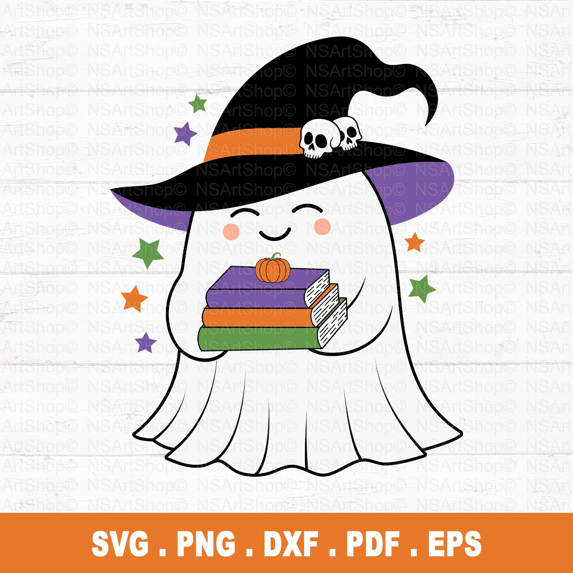 Ghost With Pumpkin SVG / PNG