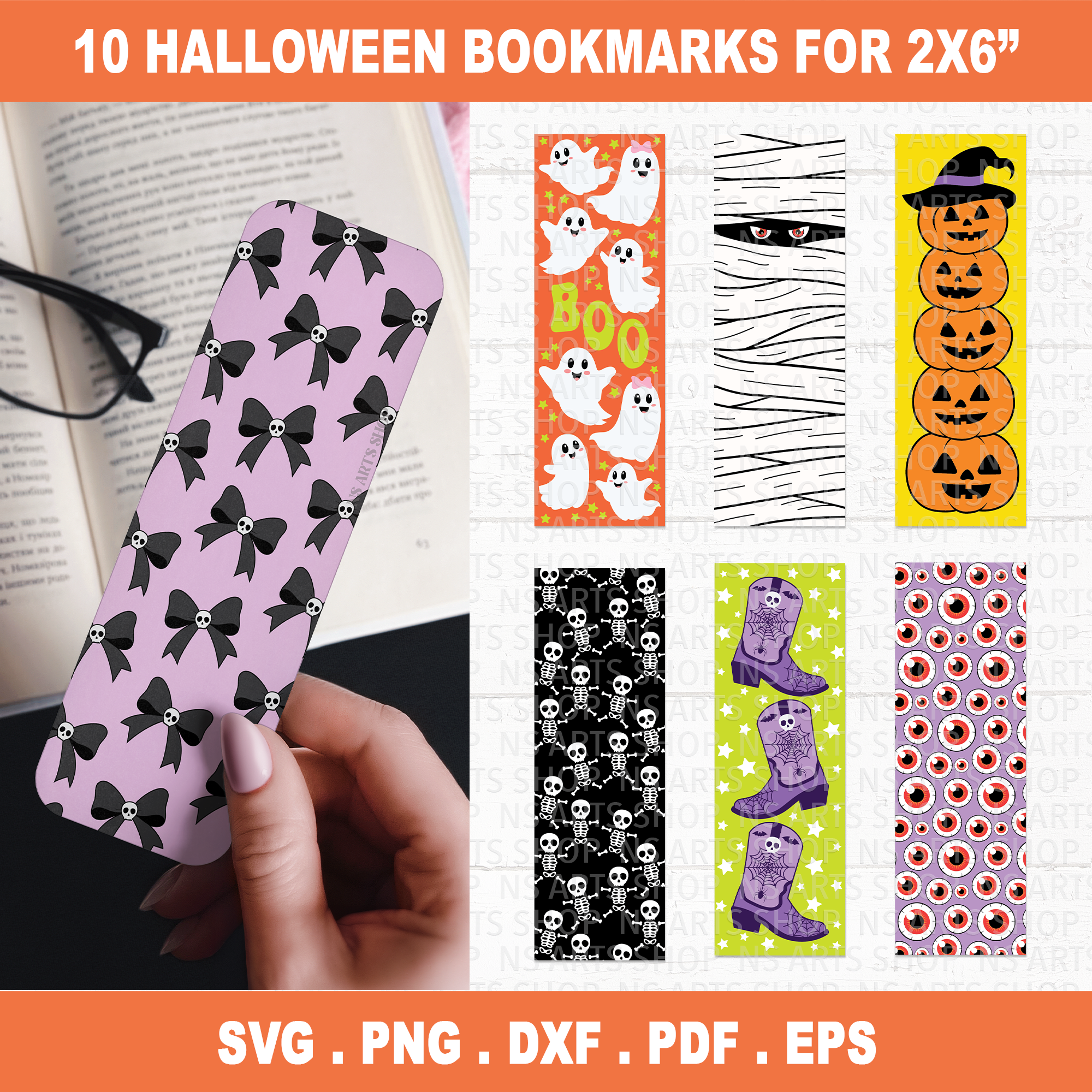 Halloween Bookmark SVG PNG Bundle
