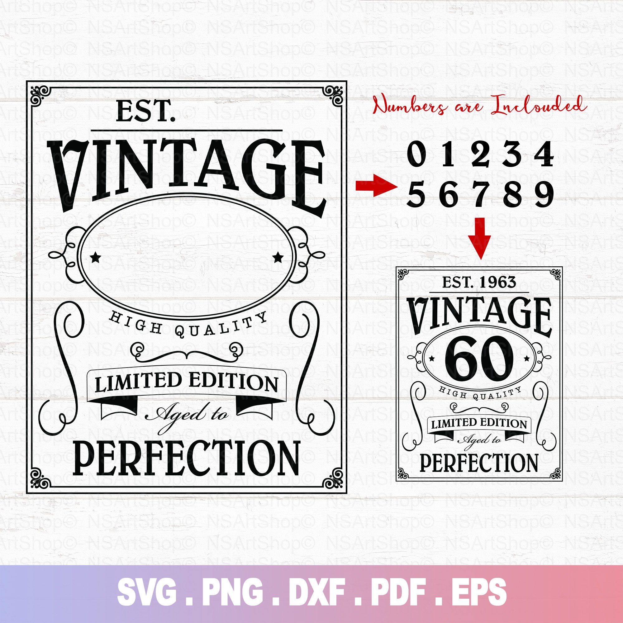 Vintage Birthday SVG