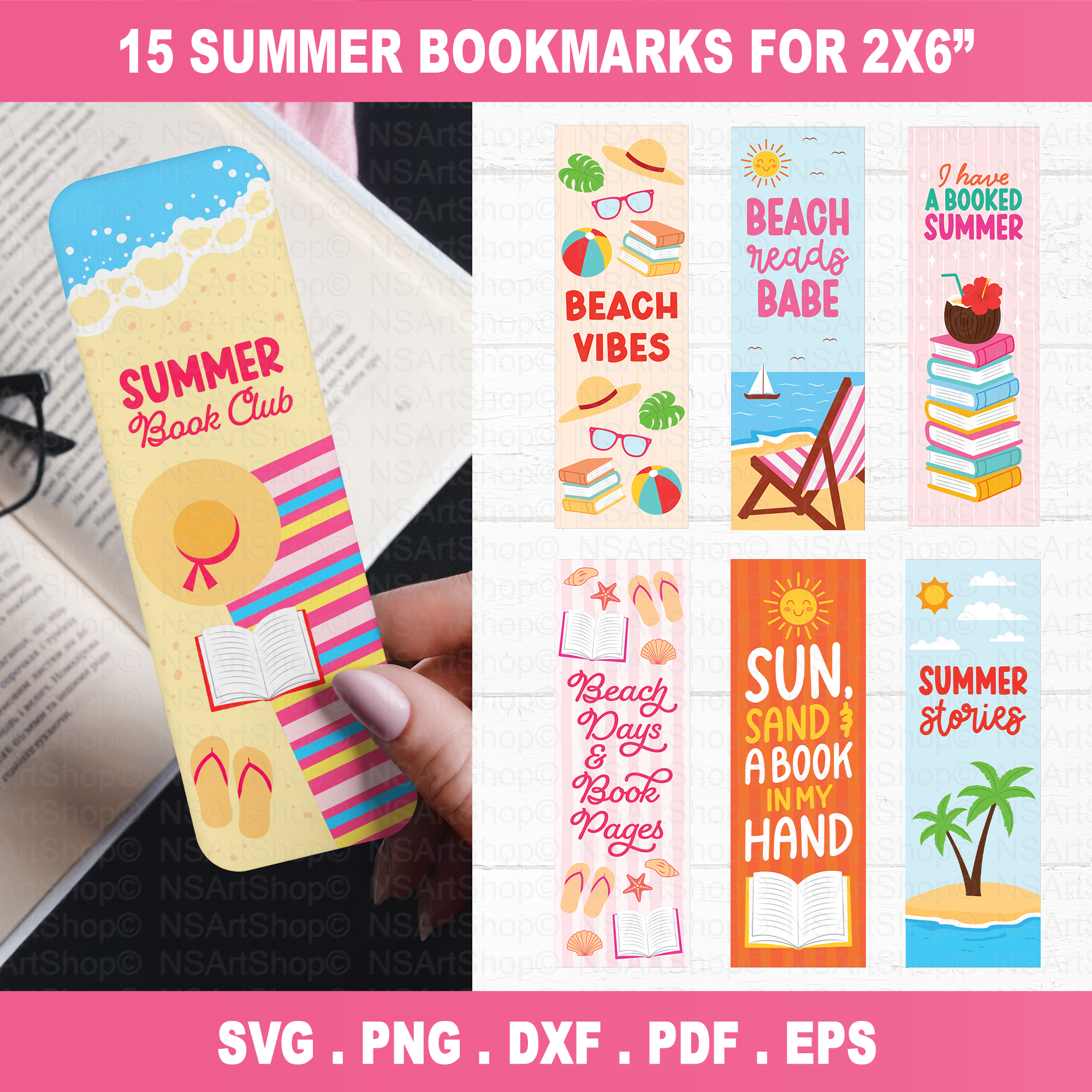 Summer Bookmark SVG Bundle