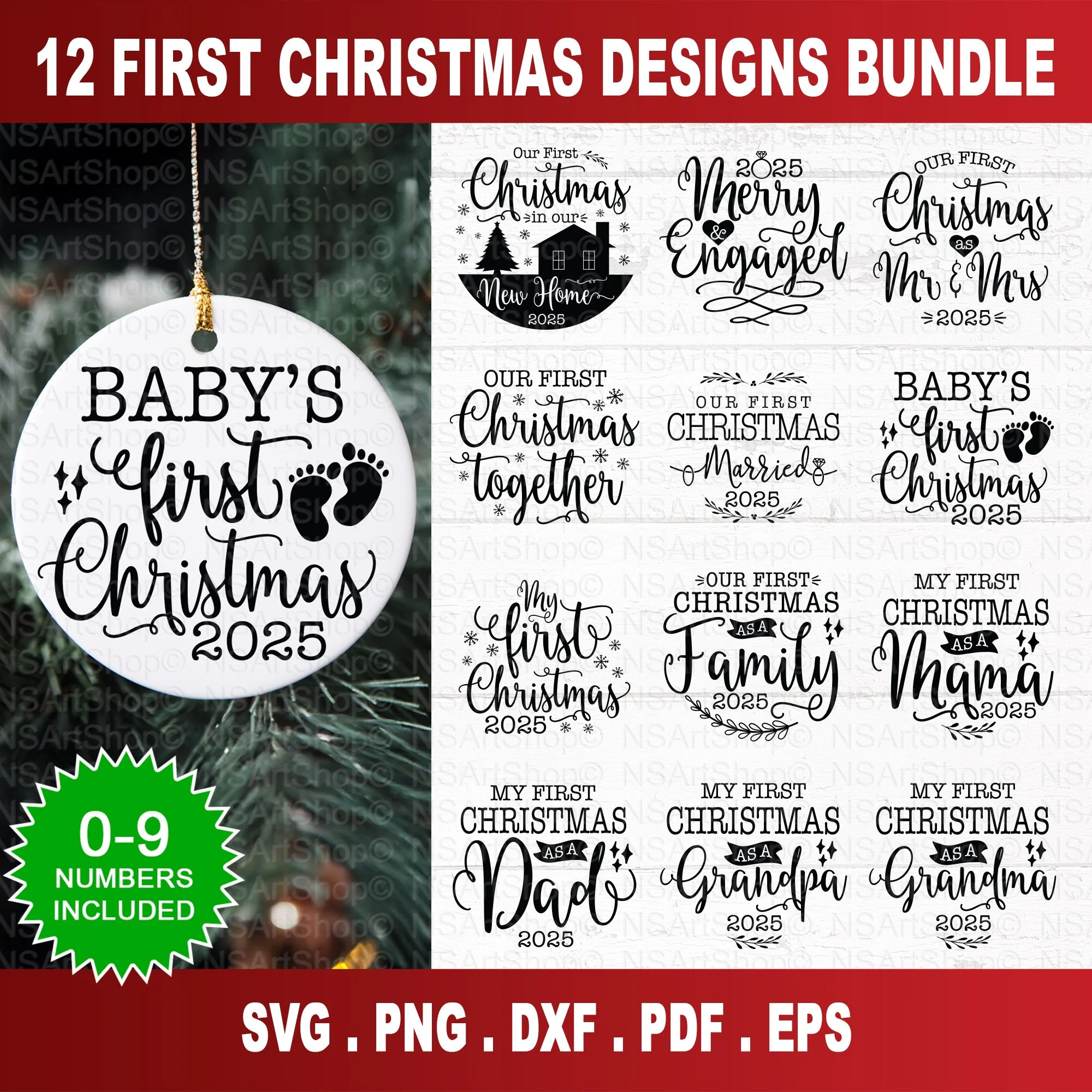 First Christmas Ornaments SVG Bundle