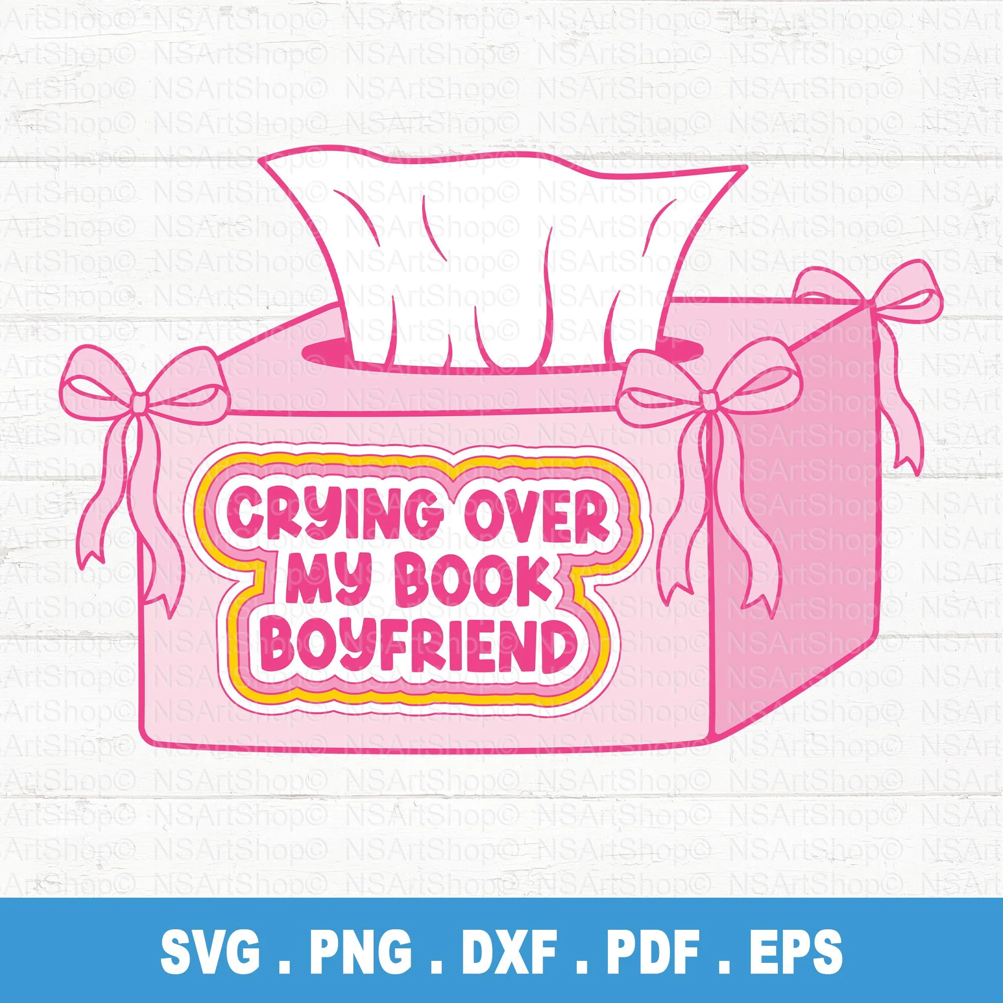 Crying Over Book Boyfriend SVG / PNG