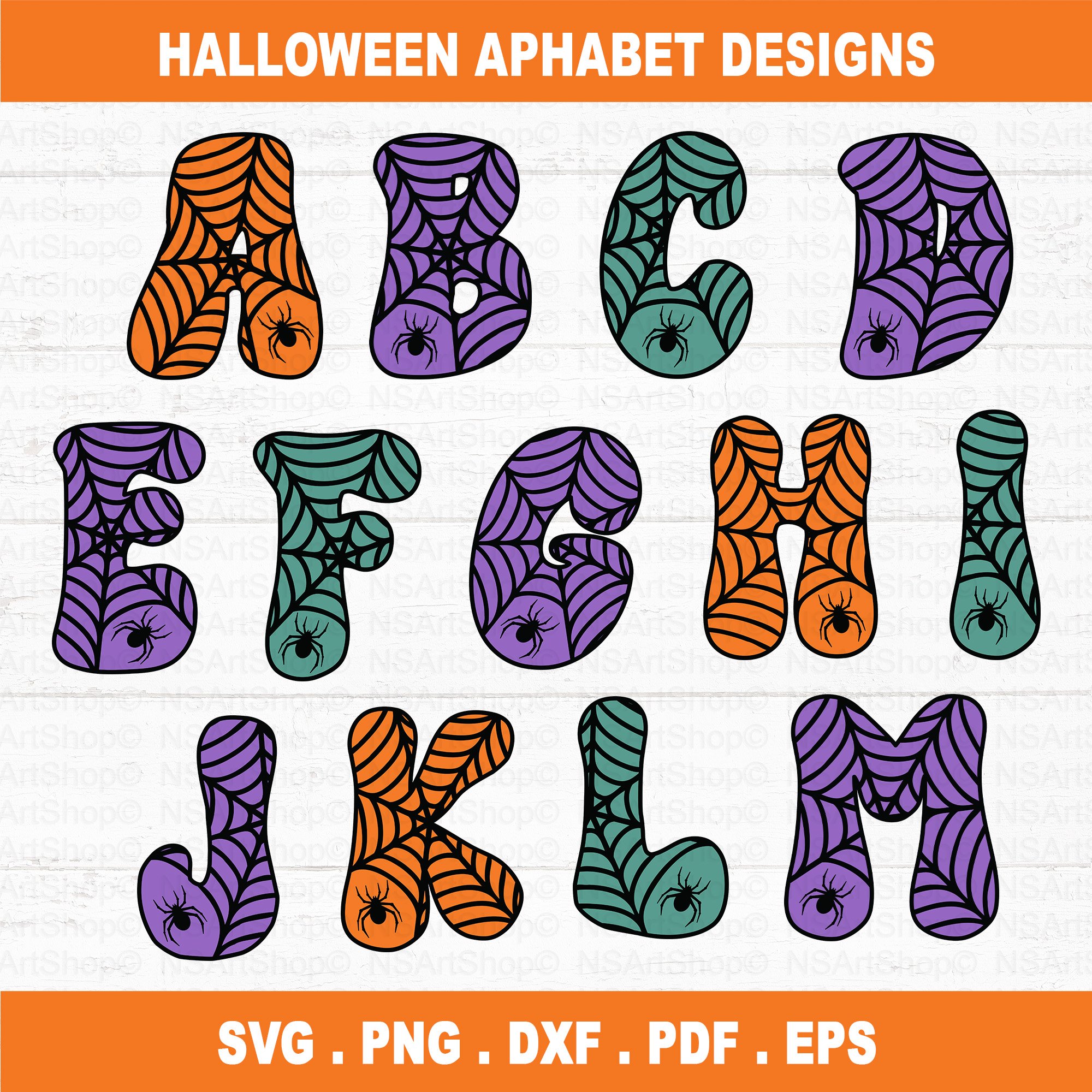 Halloween Alphabet SVG Bundle