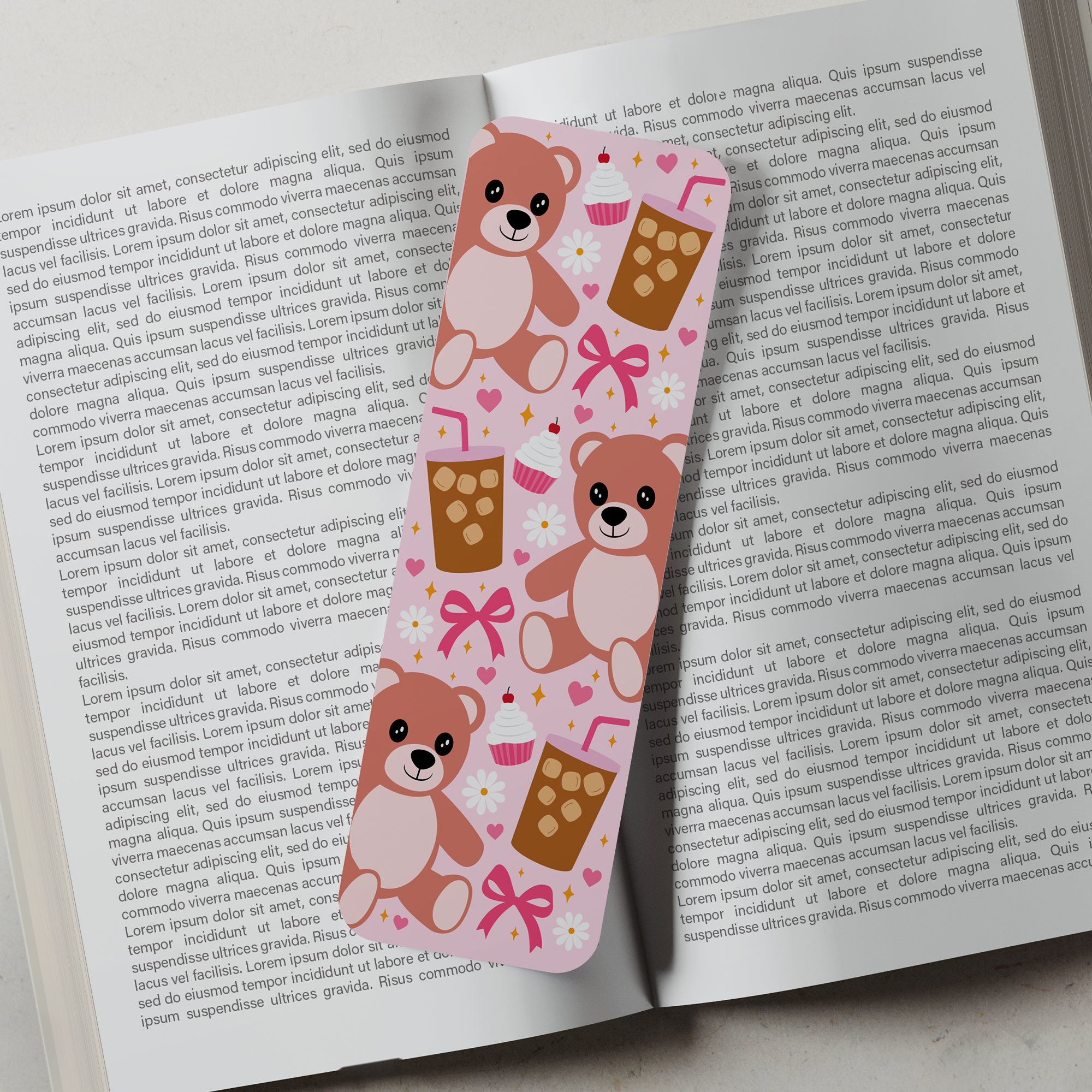 Teddy Bear Iced Coffee Bookmark