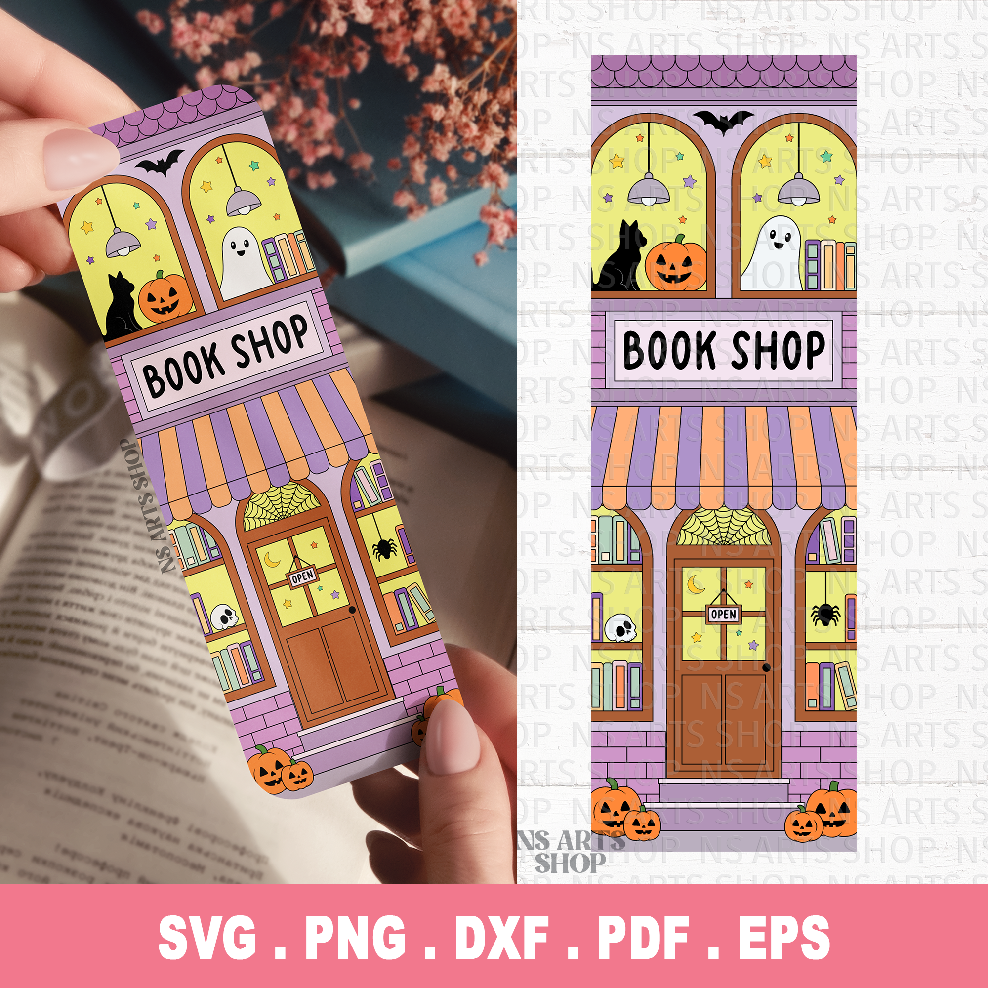 Haunted Bookstore Bookmark SVG PNG