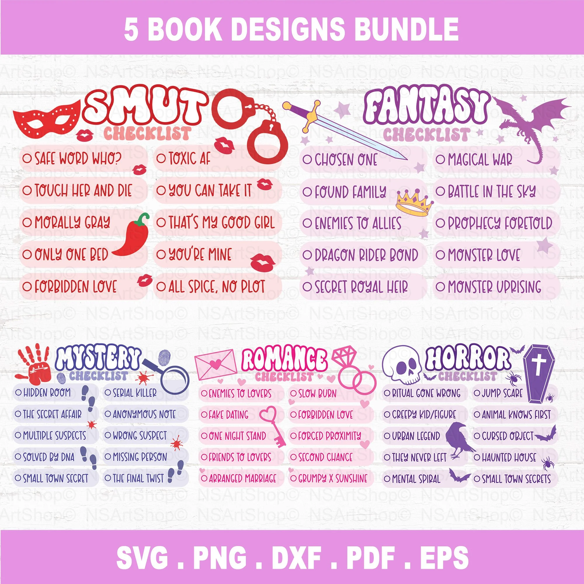 Book Check List SVG PNG Designs