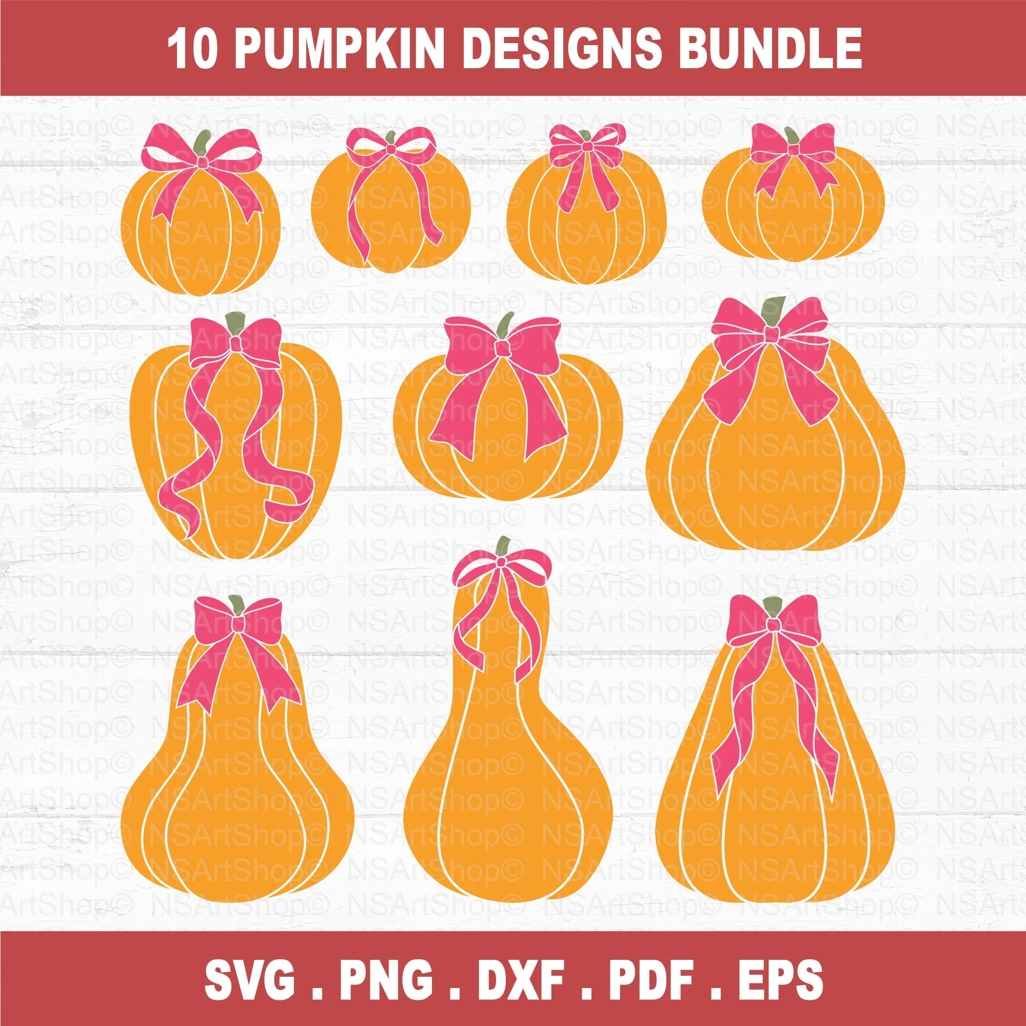 Pumpkin With Bows SVG Bundle