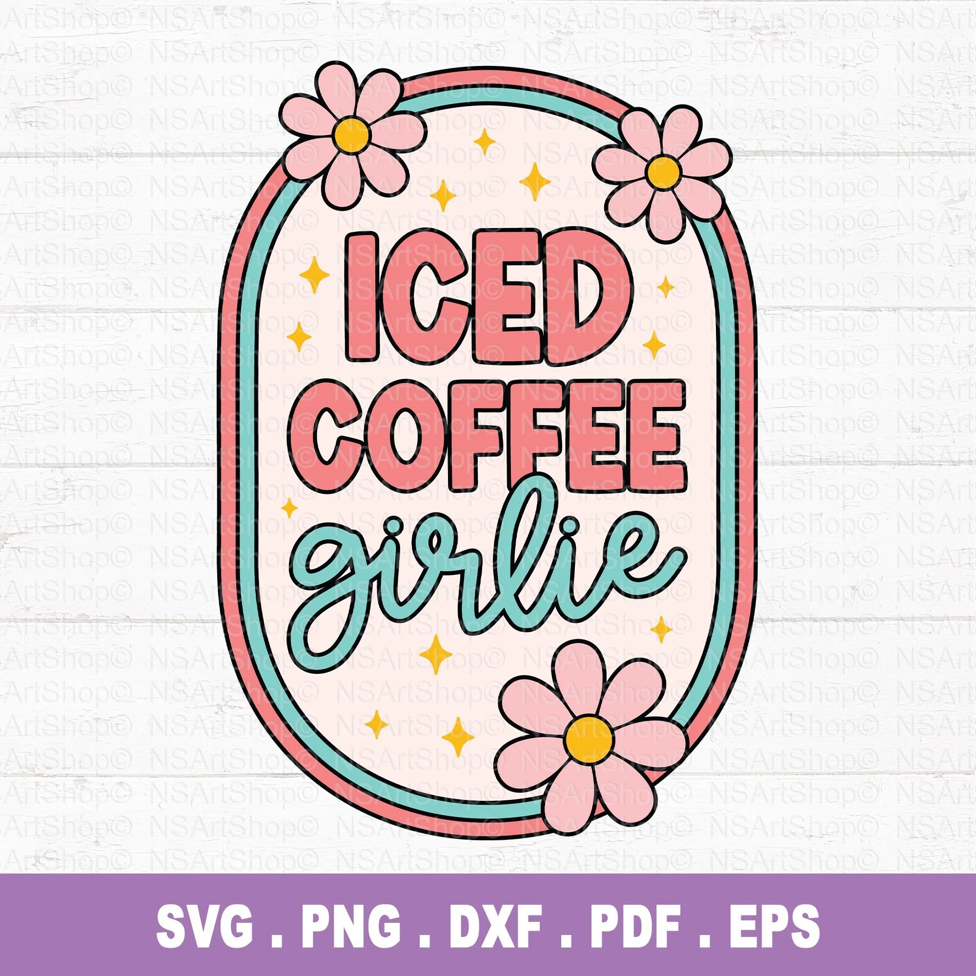 Iced Coffee Girlie SVG / PNG