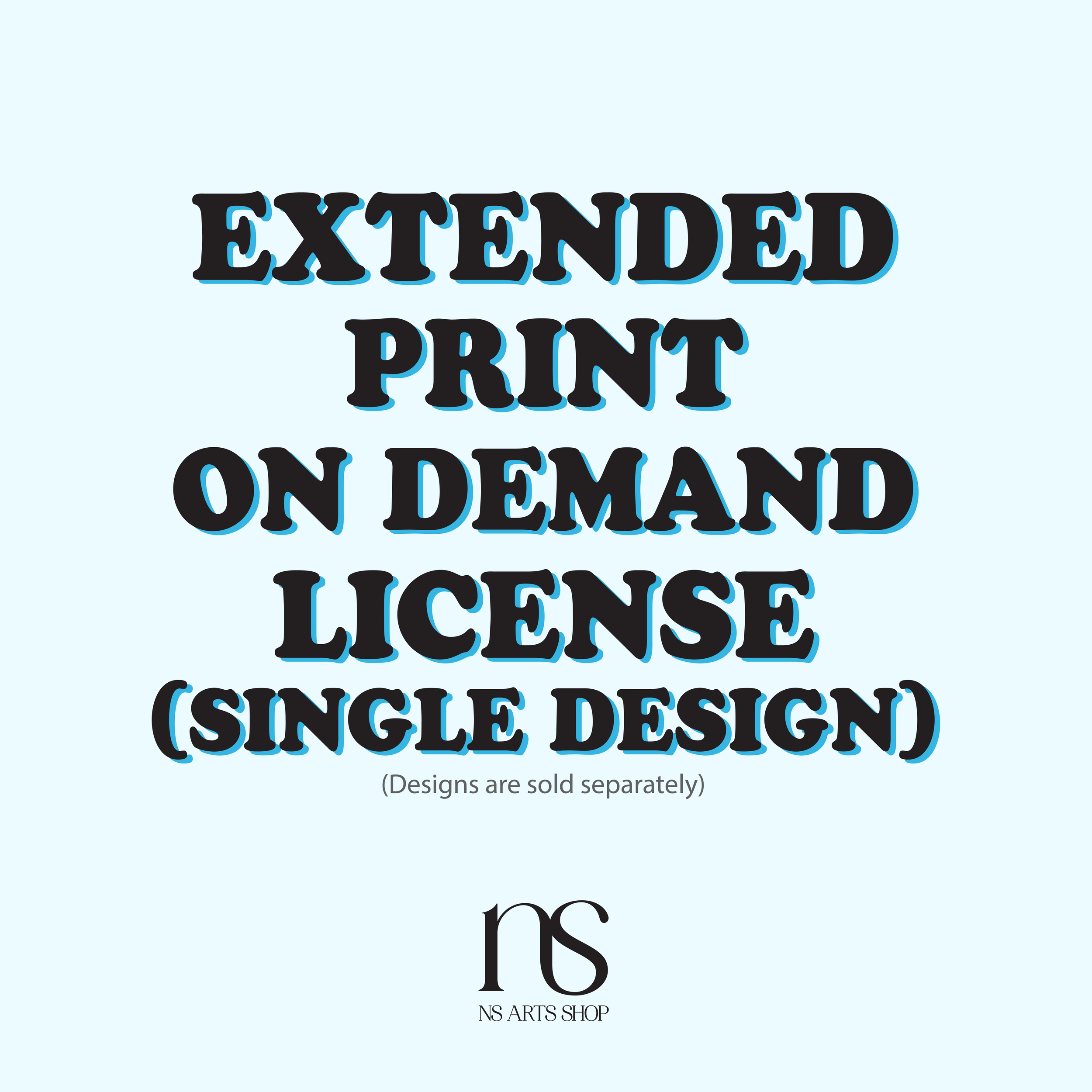 SINGLE Design Print On Demand (POD) Commercial License