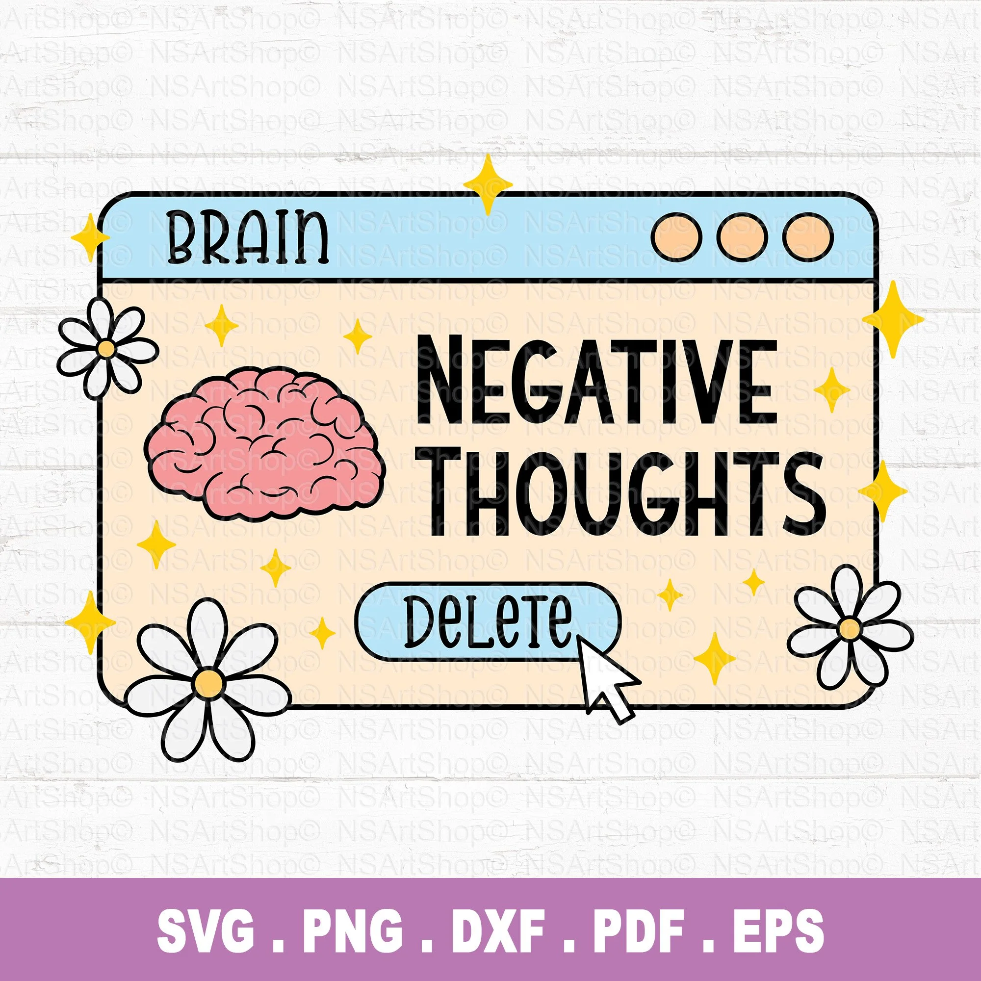 Delete Negative Thoughts SVG / PNG