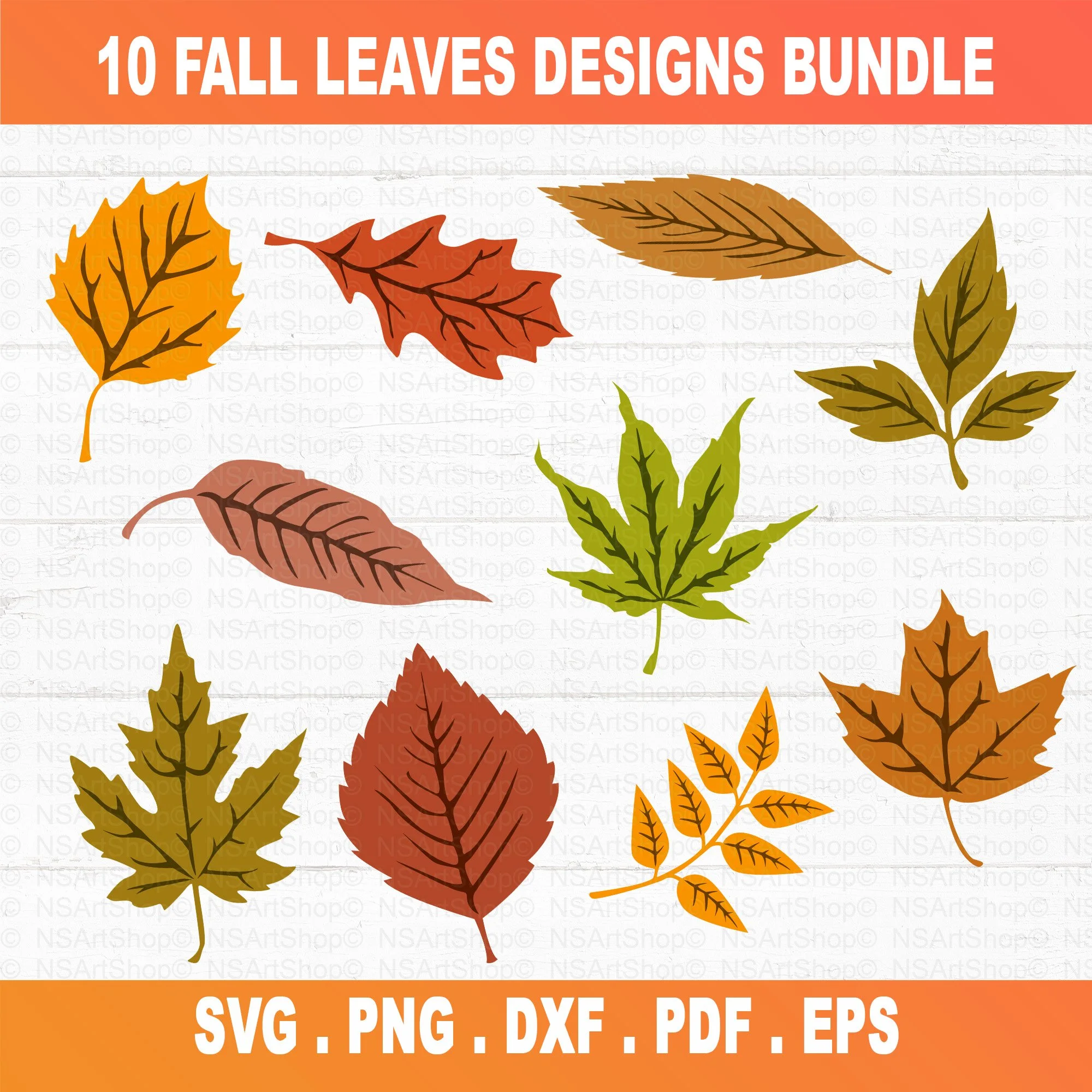 Fall leaves SVG bundle