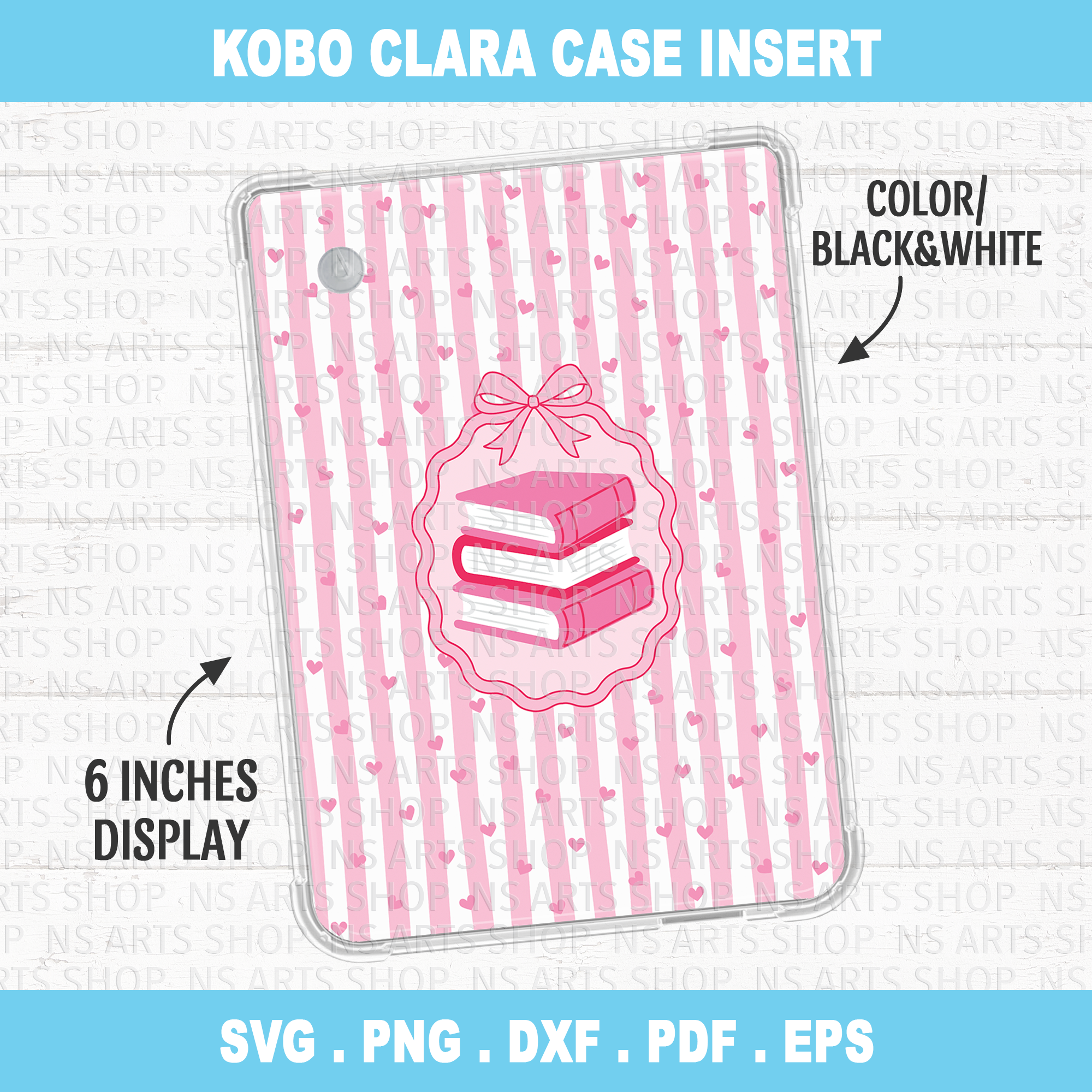 Bookish In Pink Kobo Clara PNG