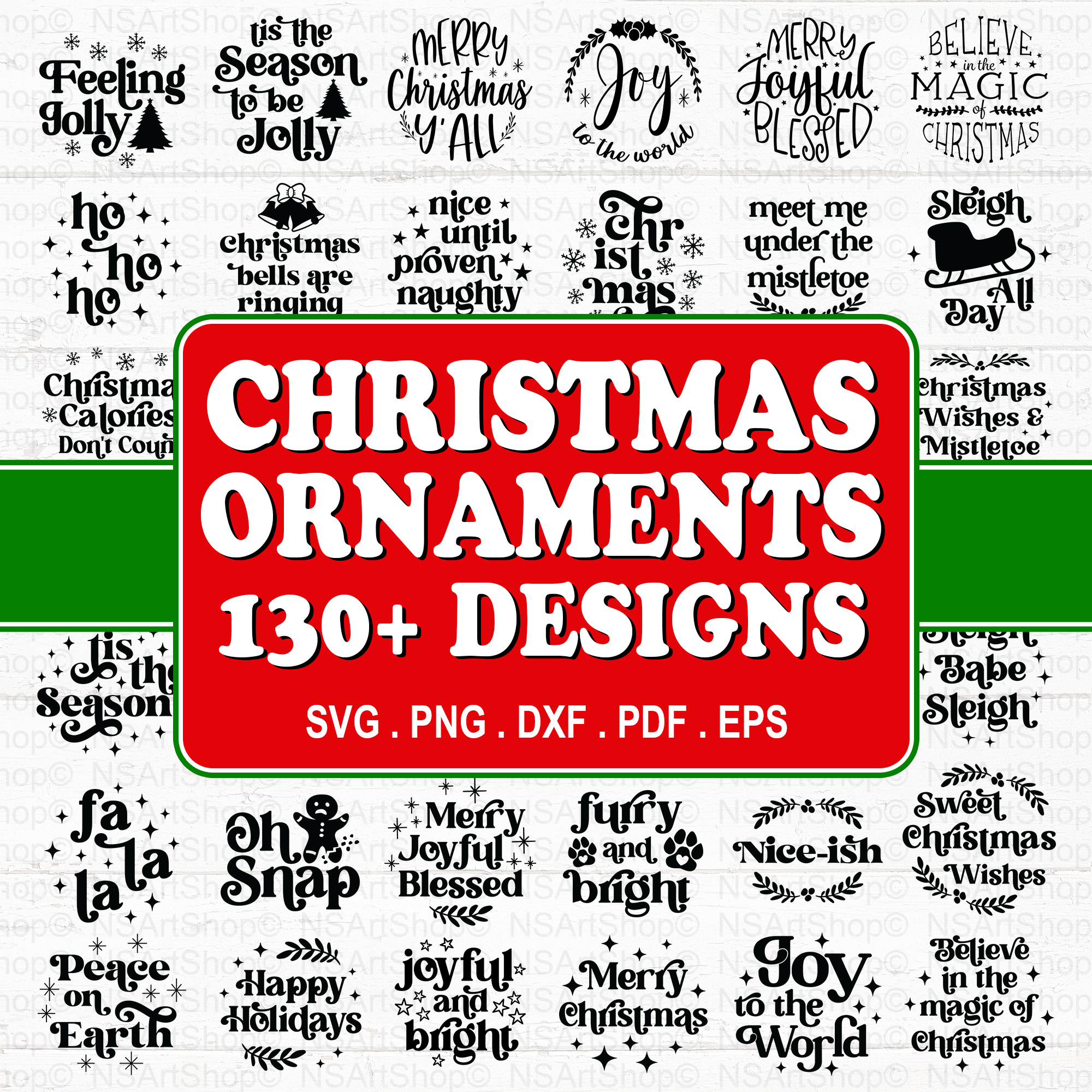 Christmas Ornament SVG Mega Bundle