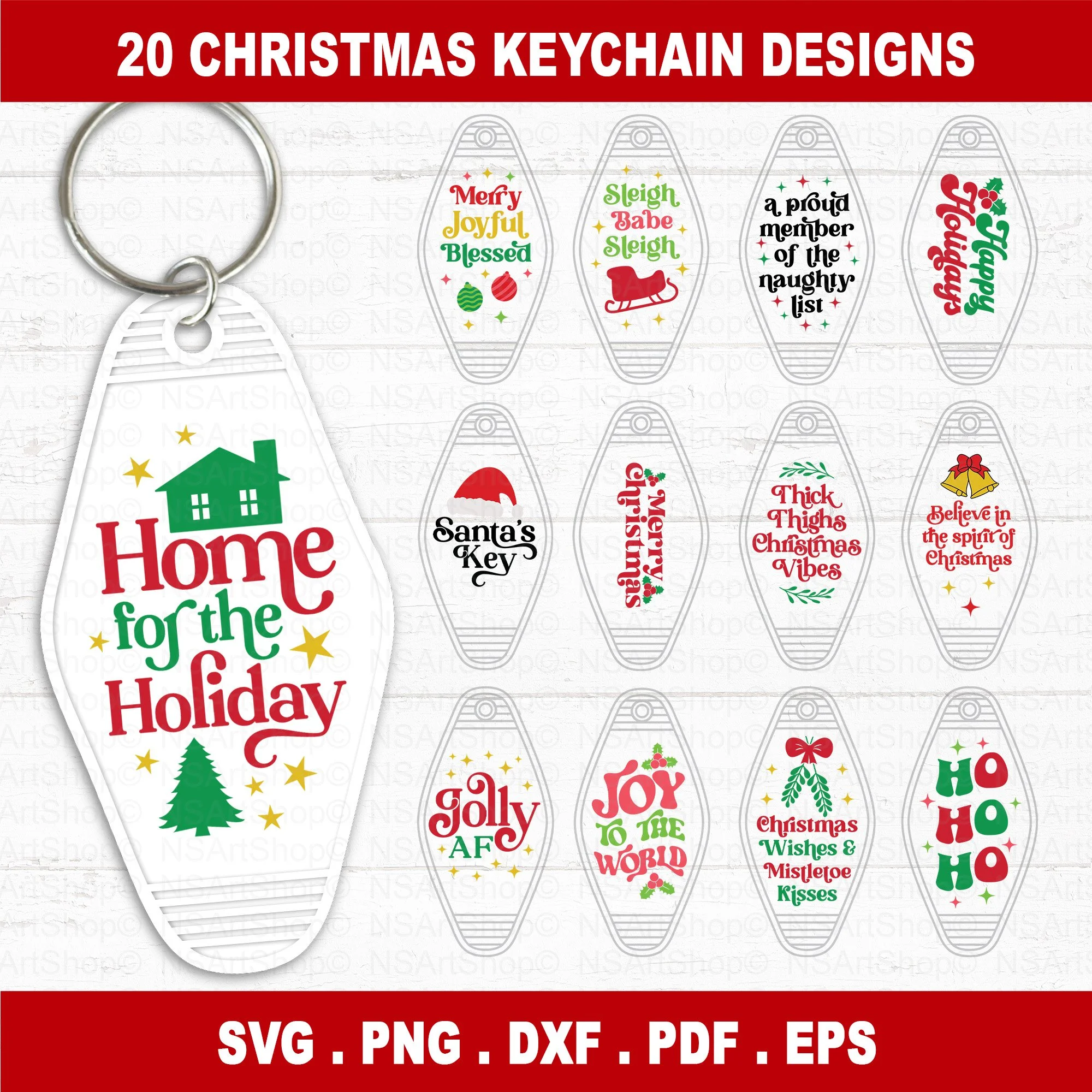 Christmas Keychain SVG Bundle