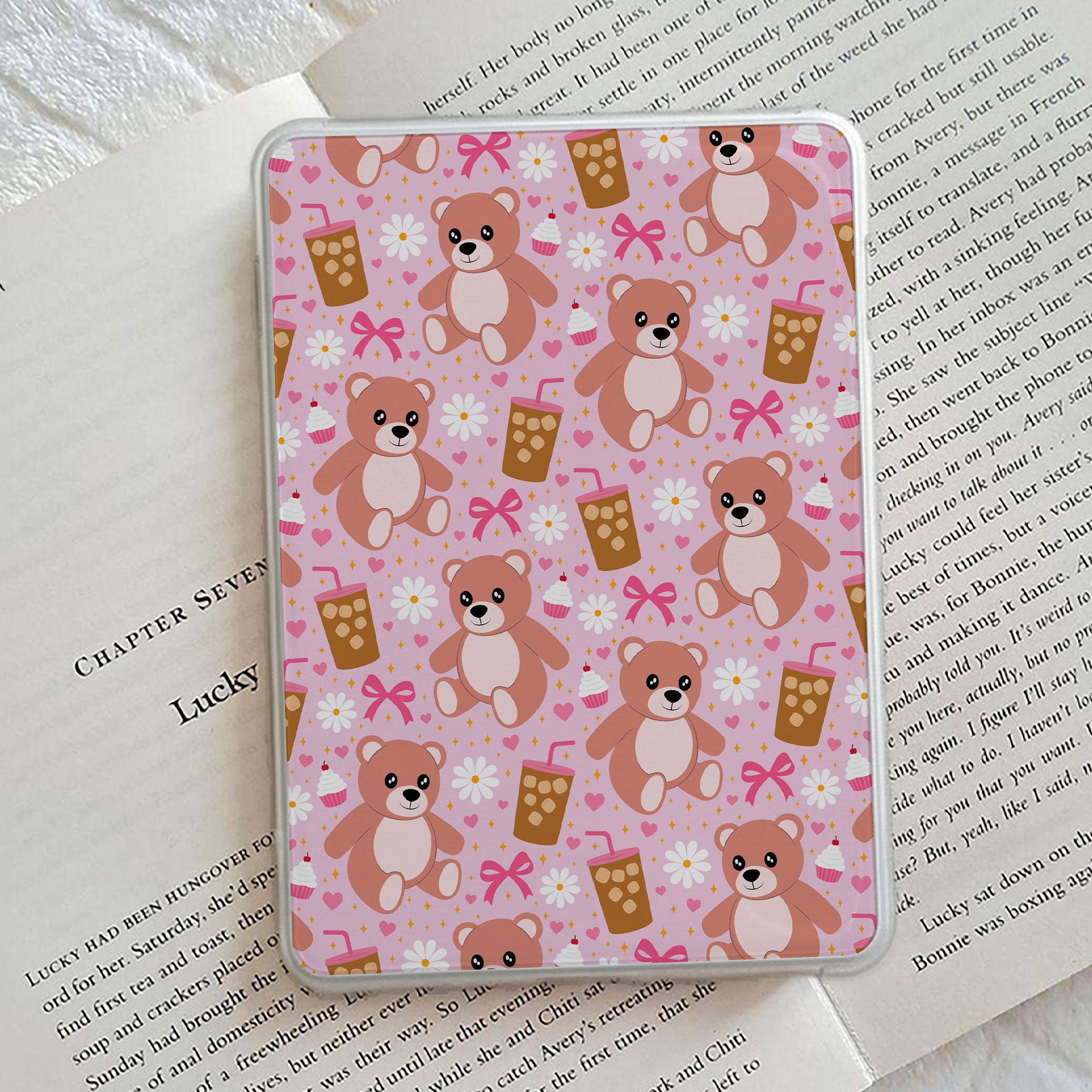 Teddy Bear Iced Coffee Kindle Case Insert